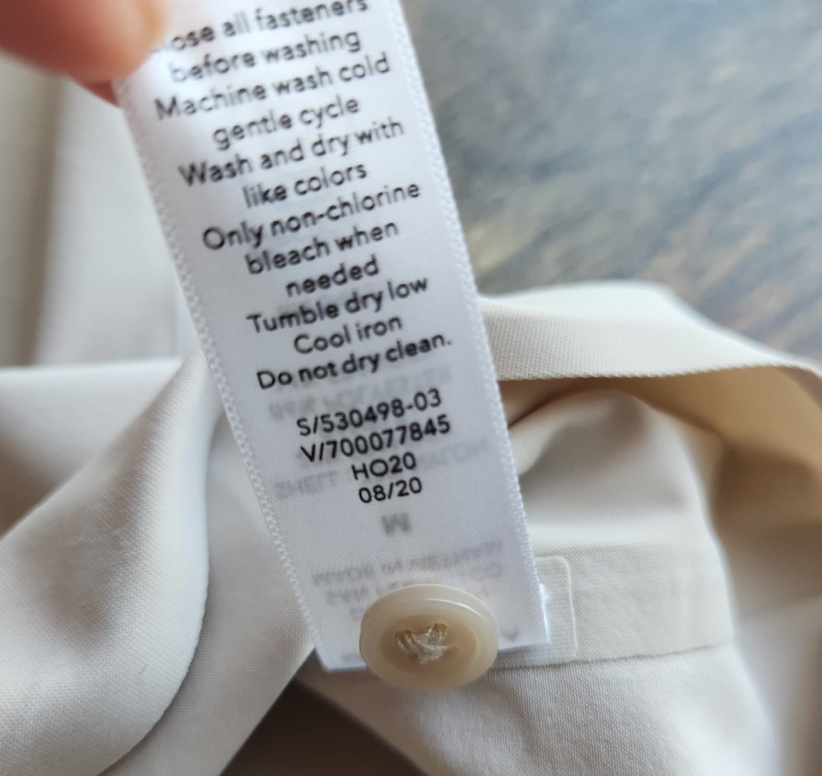 Athleta Urbanite Button-Up Wrinkle-Resistant Shirt Long Sleeve Pocket Beige Sz.M - Thumbnail 11