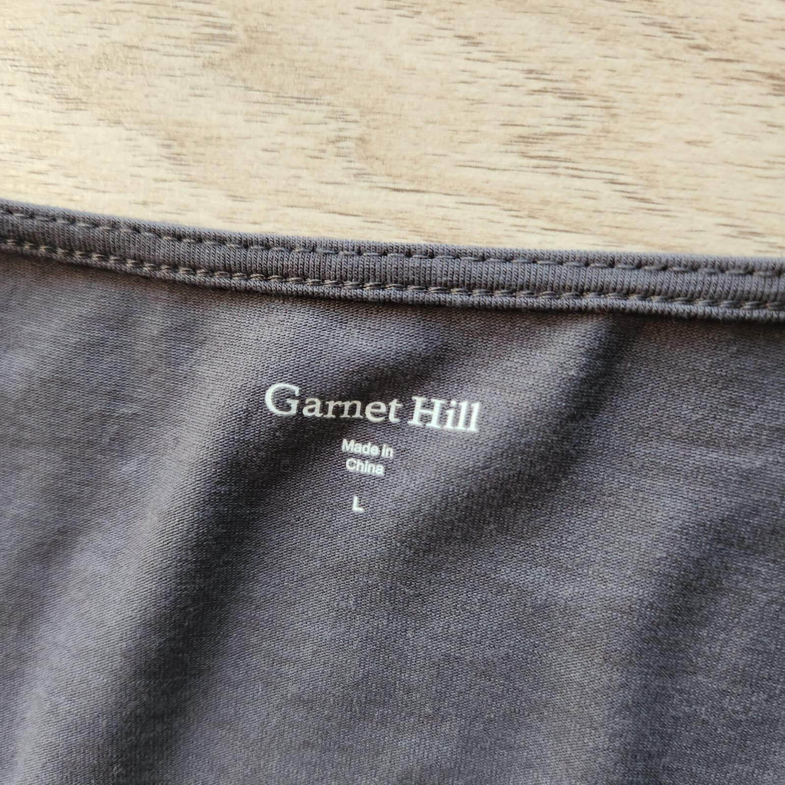 Garnet Hill Surplice Wrap Midi Dress Tie-Back Long Sleeve Knit Grey Women's L - Thumbnail 6