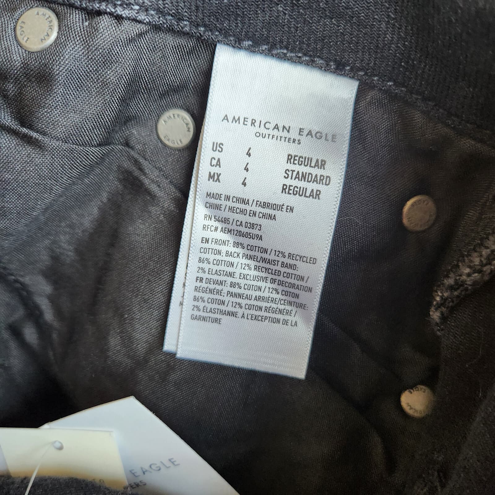 NWT American Eagle Strigid Super High-Rise Ultra Wide Leg Jeans Black Women 4/27 - Thumbnail 8