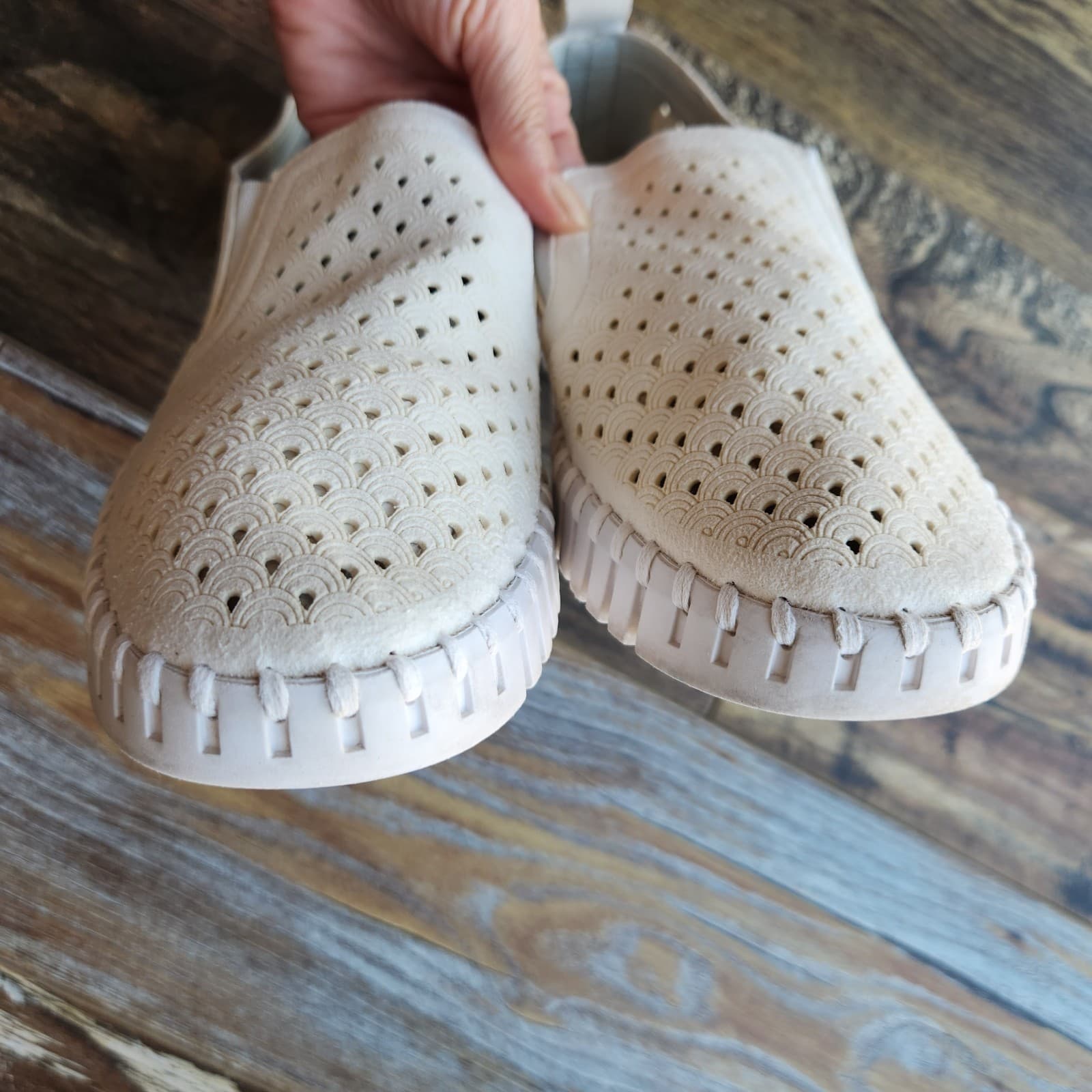 ILSE JACOBSEN Hornbaek Tulip Perforate Flat Slip-On Sneakers White Ivory EU41 - Thumbnail 6