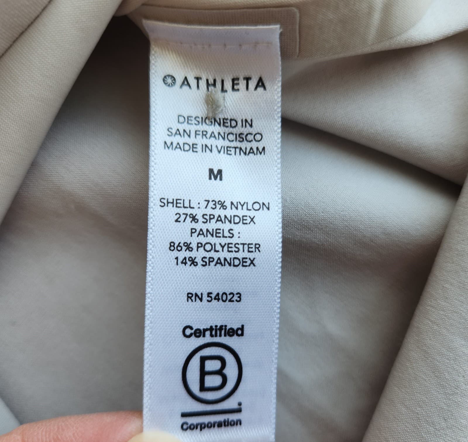 Athleta Urbanite Button-Up Wrinkle-Resistant Shirt Long Sleeve Pocket Beige Sz.M - Thumbnail 10