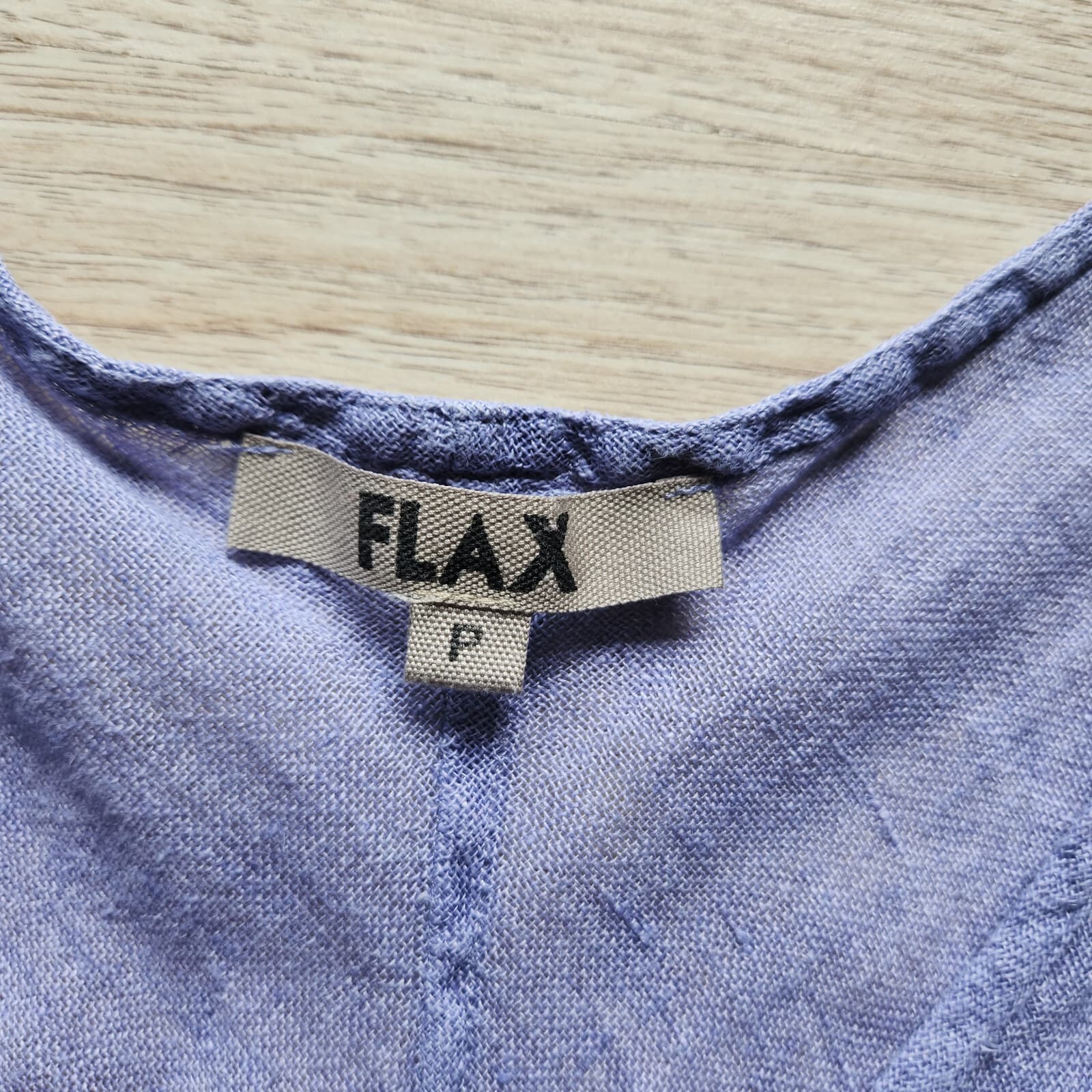 FLAX 100% Linen Tank Top Slim Fit Scoop-Neck Sleeveless Purple Women's P (S) - Thumbnail 6