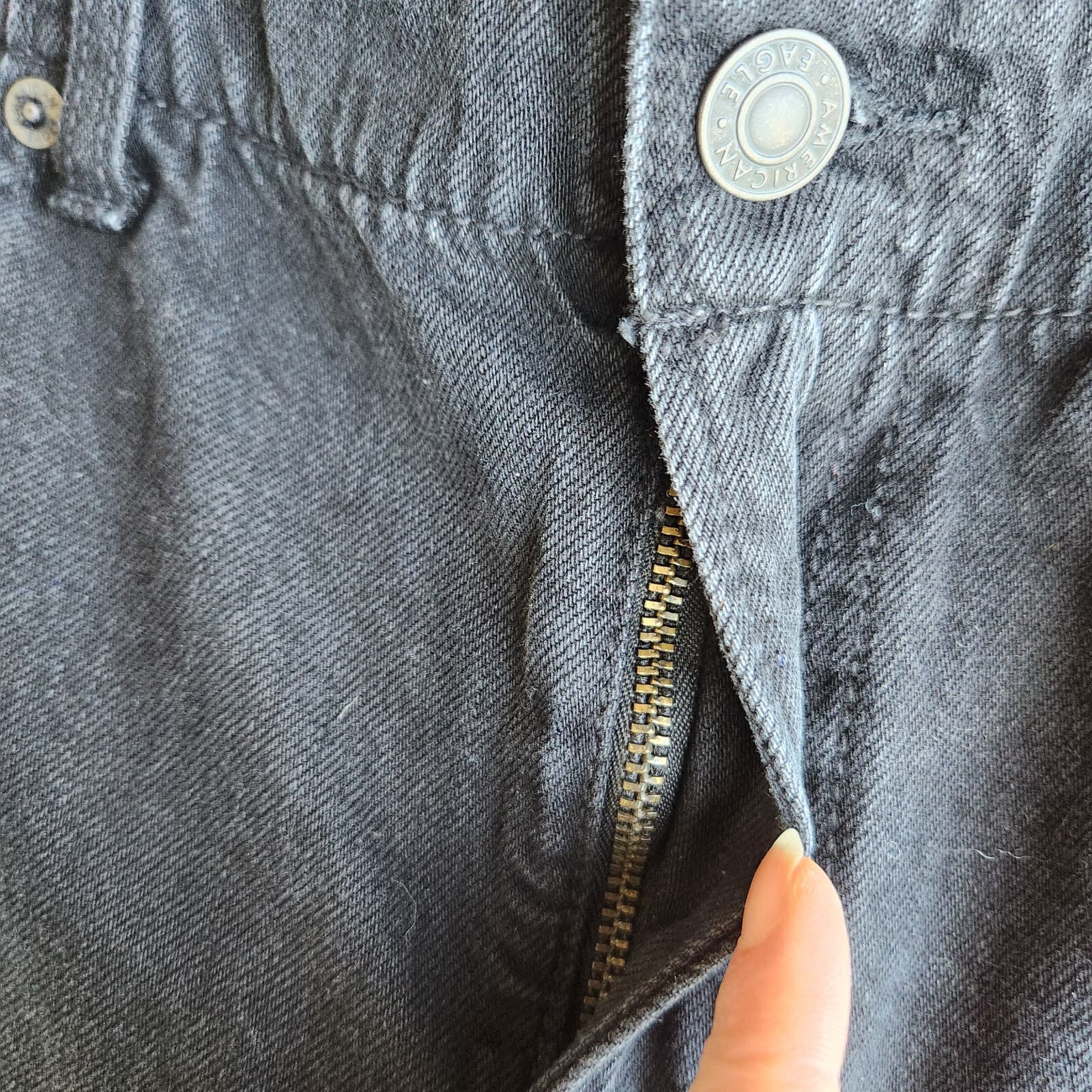 NWT American Eagle Strigid Super High-Rise Ultra Wide Leg Jeans Black Women 4/27 - Thumbnail 5