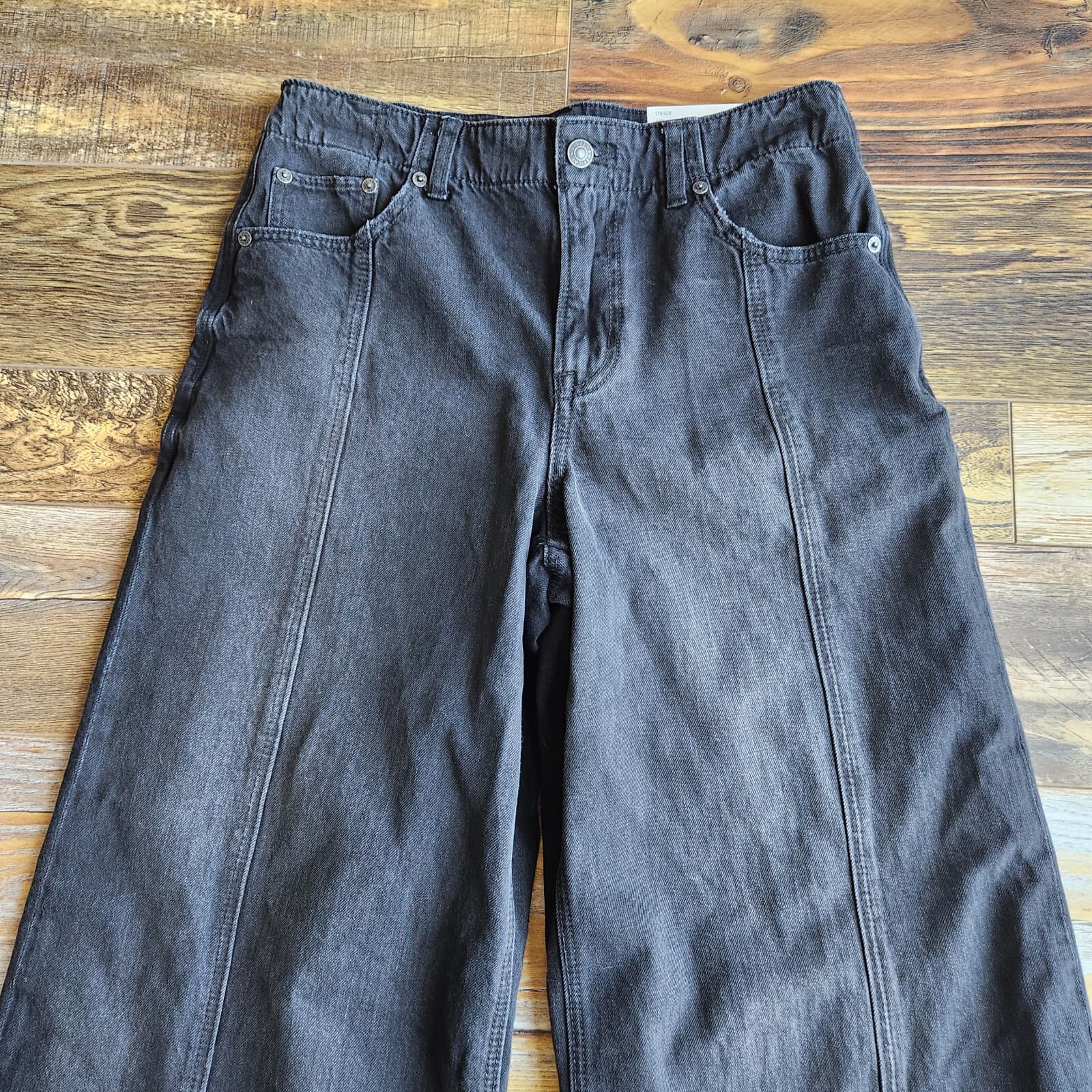 NWT American Eagle Strigid Super High-Rise Ultra Wide Leg Jeans Black Women 4/27 - Thumbnail 3