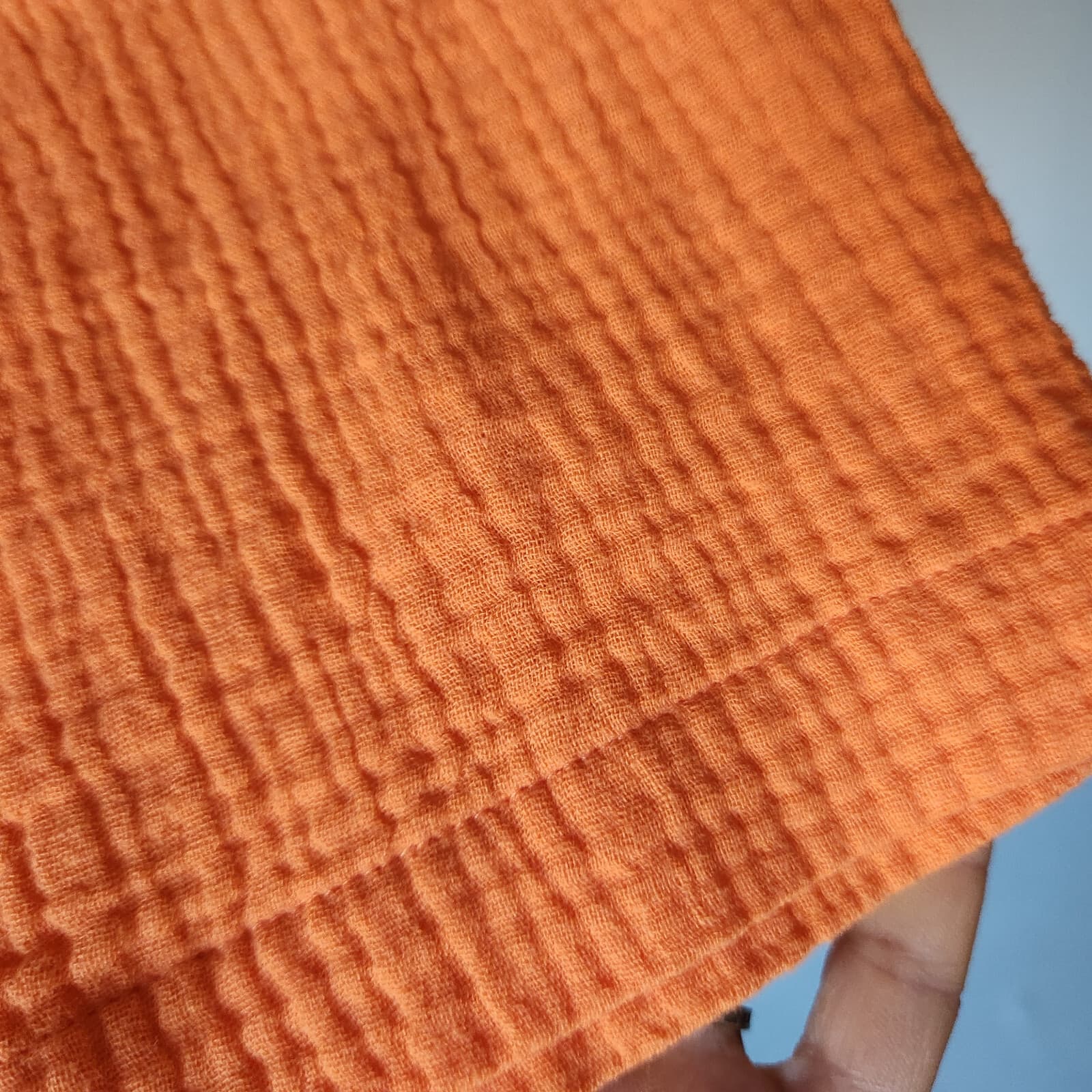 NWoT Soft Surroundings Araze Gauze Popover Top 3/4 Sleeve Pocket Cotton Orange L - Thumbnail 6