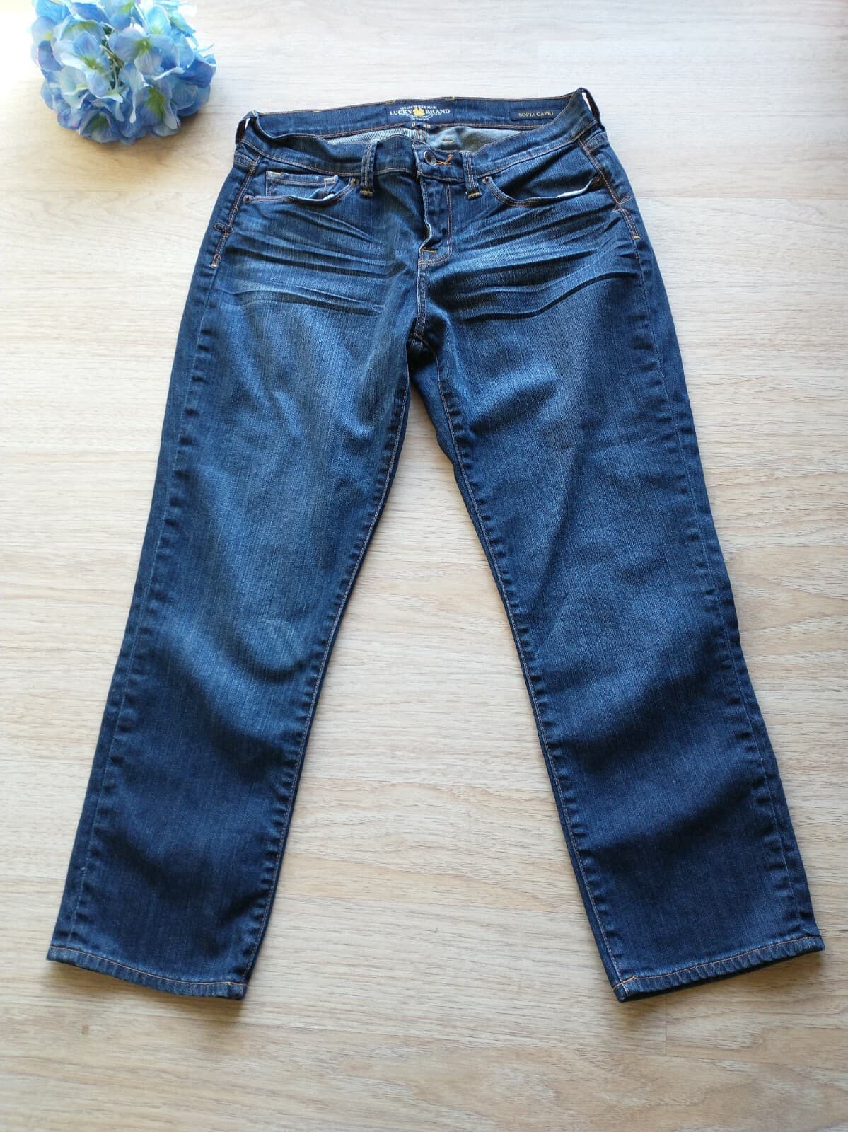 Lucky Brand Sofia Capri Women Jeans Cotton Blend Medium Wash Sz.8/29 - Thumbnail 3
