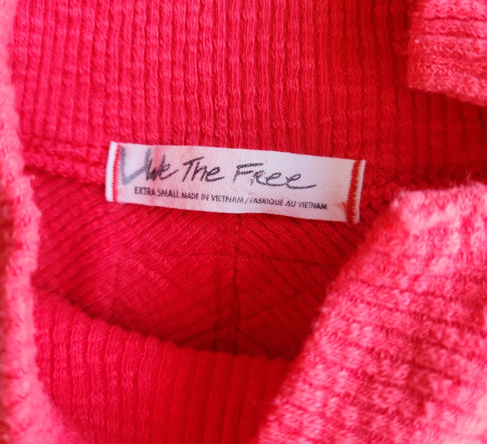 We The Free Casey Rib Knit Oversize Sweater Mock Neck Long Sleeve Fiery Red XS - Thumbnail 9