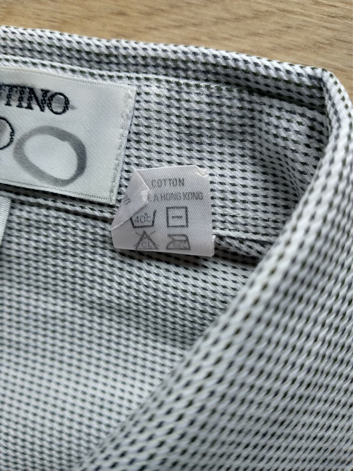 VALENTINO UOMO Men Cotton Shirt Long Sleeve Button Down Gray with Pattern Sz.36 - Thumbnail 3