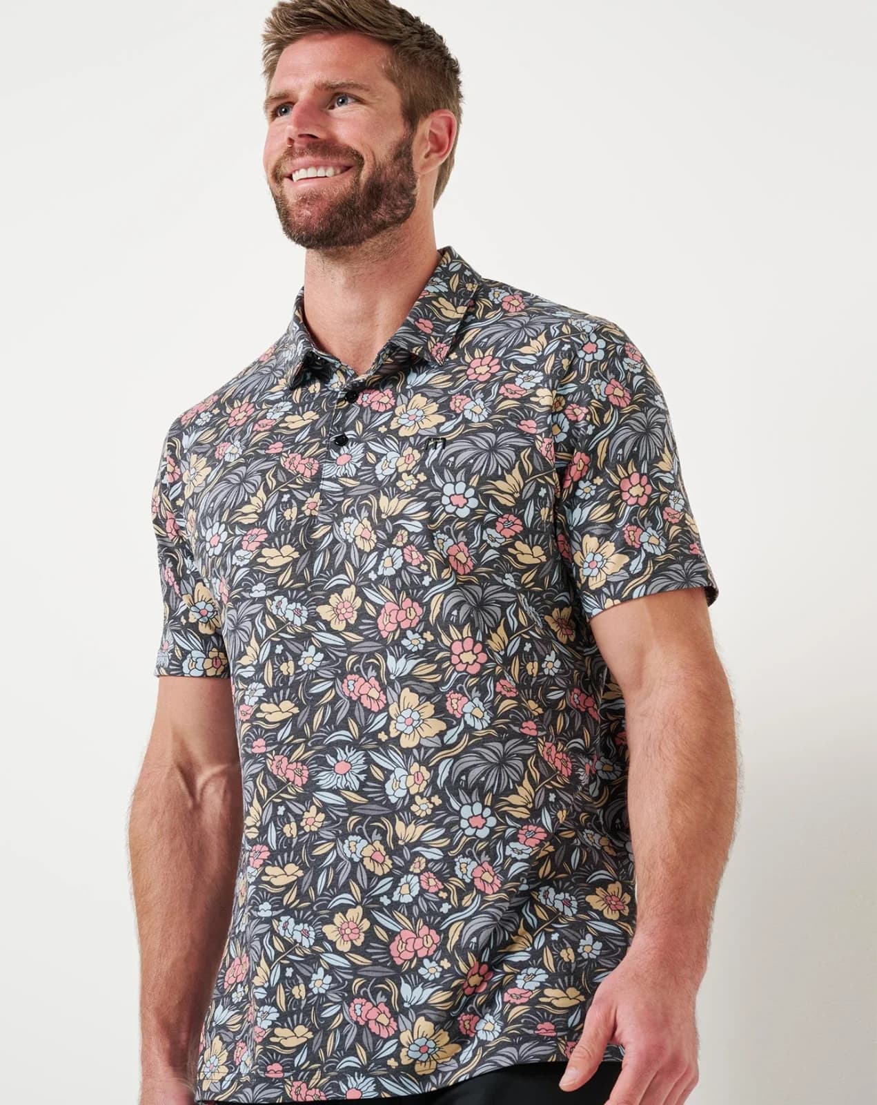Travis Mattew Floral Featherweight Day Cruise Polo Shirt Men's XXL *Embroidered - Thumbnail 3