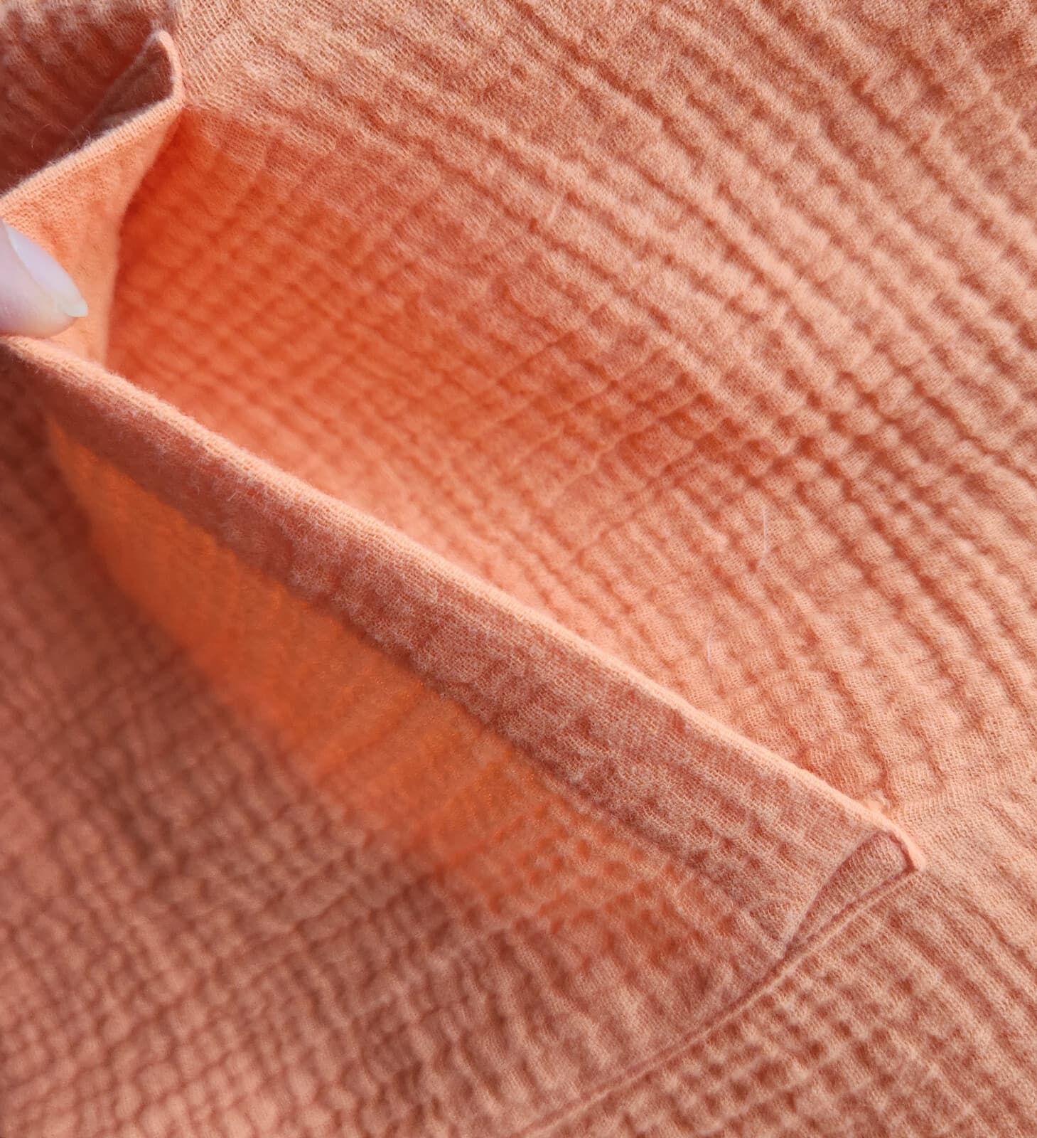 NWoT Soft Surroundings Araze Gauze Popover Top 3/4 Sleeve Pocket Cotton Orange L - Thumbnail 9