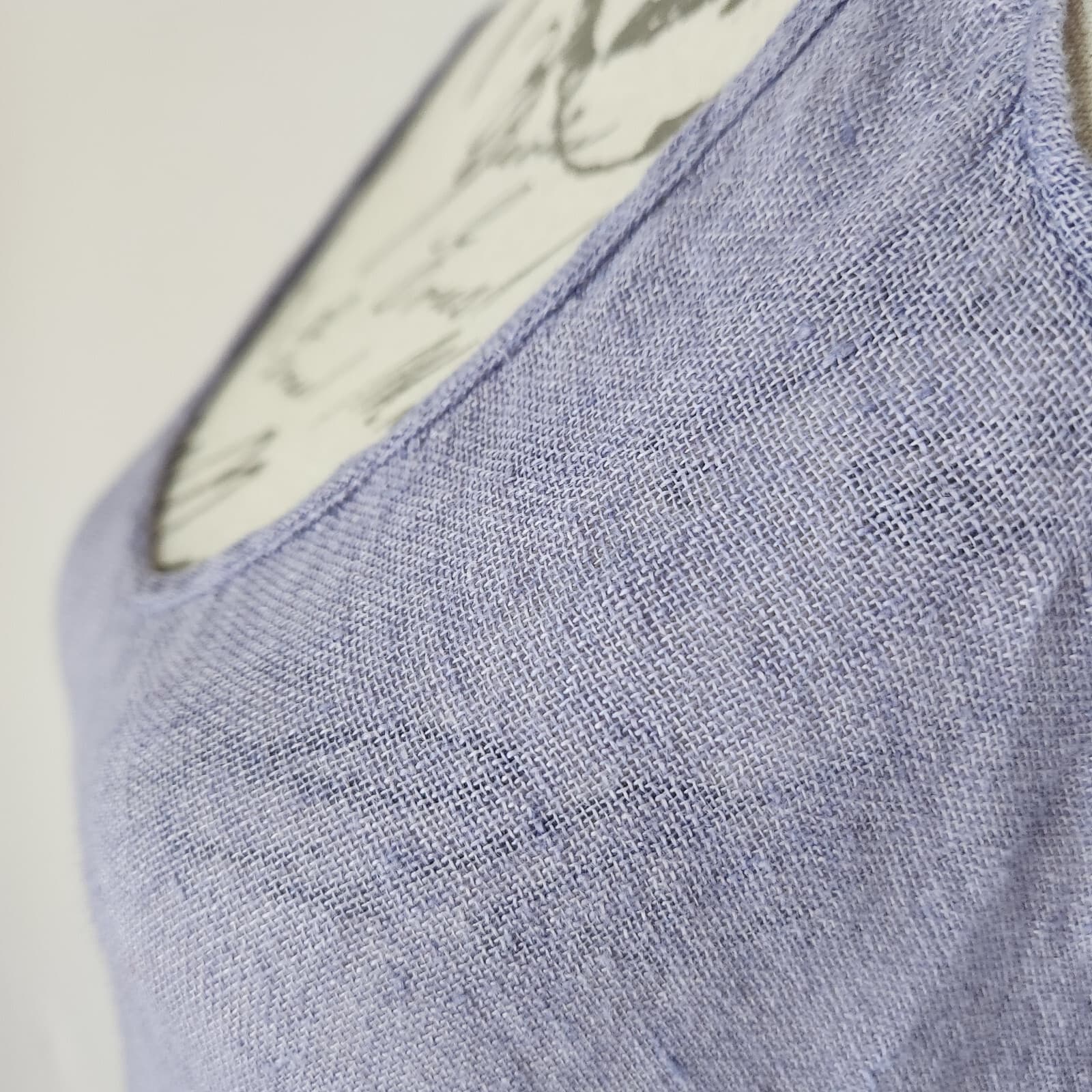 FLAX 100% Linen Tank Top Slim Fit Scoop-Neck Sleeveless Purple Women's P (S) - Thumbnail 3