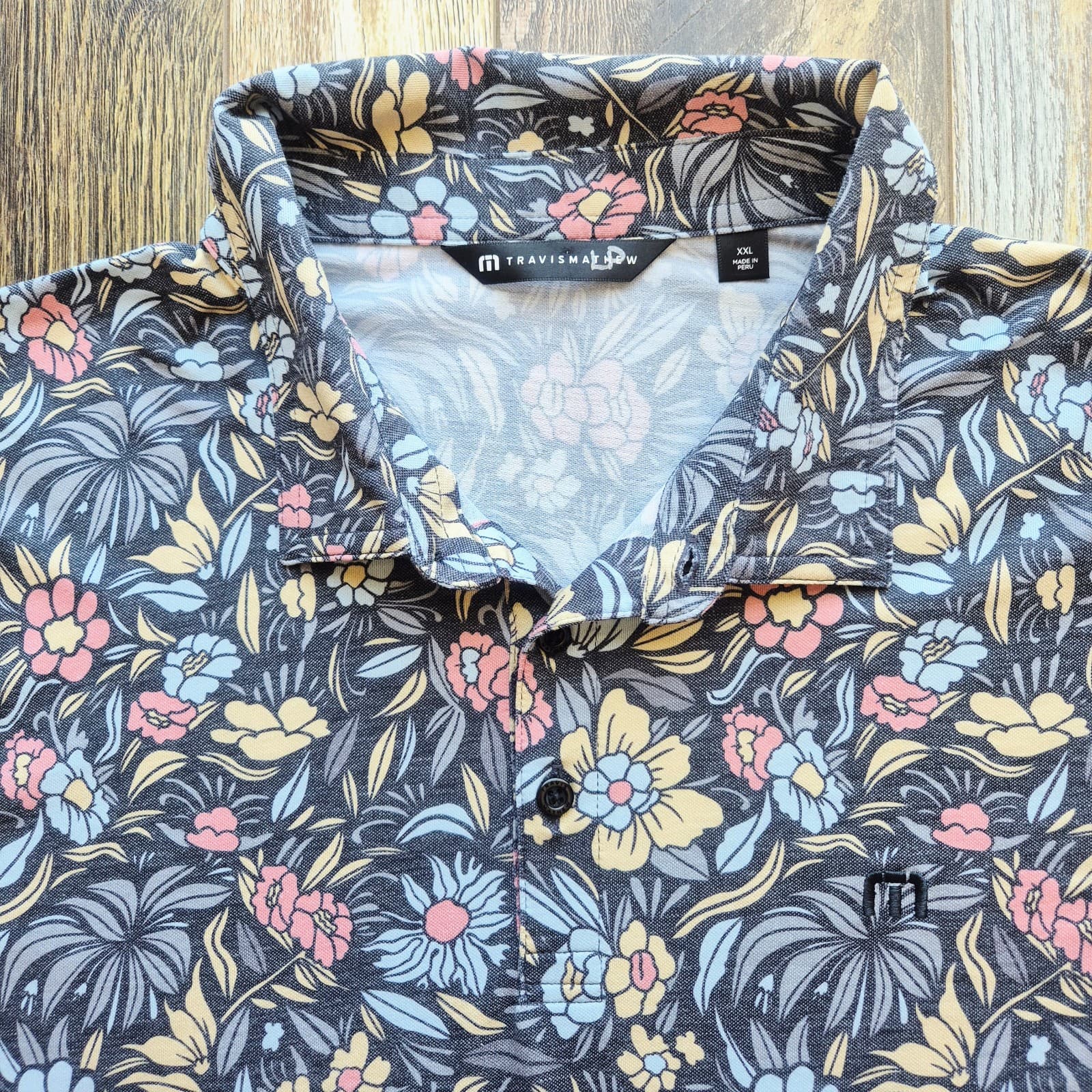 Travis Mattew Floral Featherweight Day Cruise Polo Shirt Men's XXL *Embroidered - Thumbnail 4