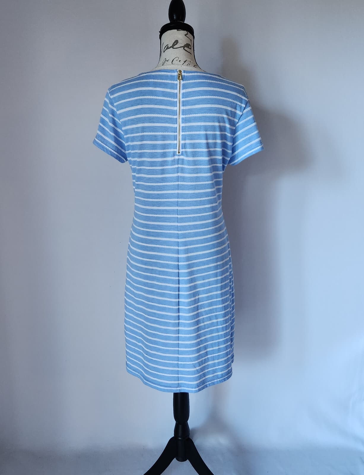 STS Sail to Sable Stripe Tunic Shift Dress Short Sleeve Blue White Women Sz.L - Thumbnail 5