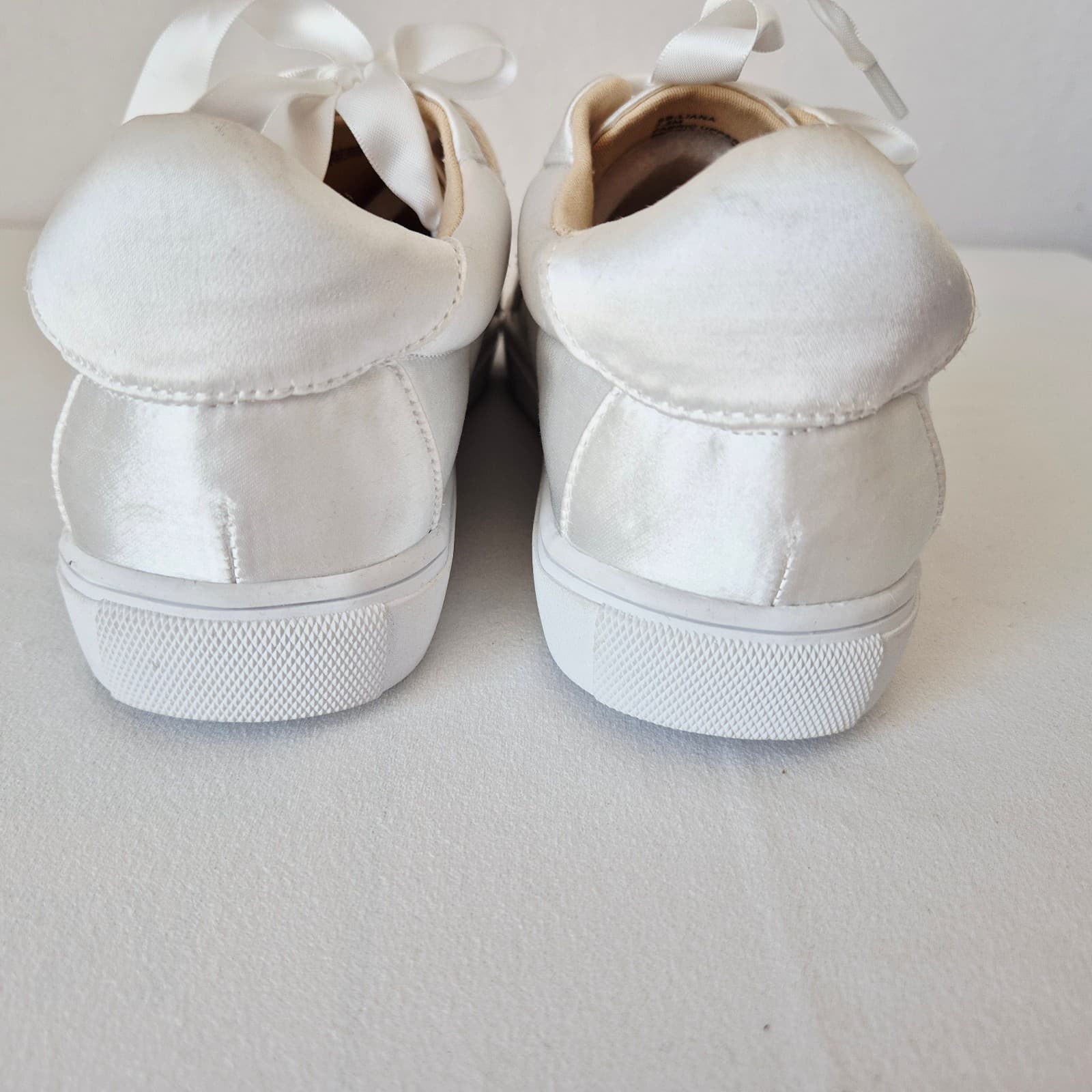 Betsey Johnson Women's 7.5 Liana Rhinestone Bride Sneakers White Satin Fabric - Thumbnail 10