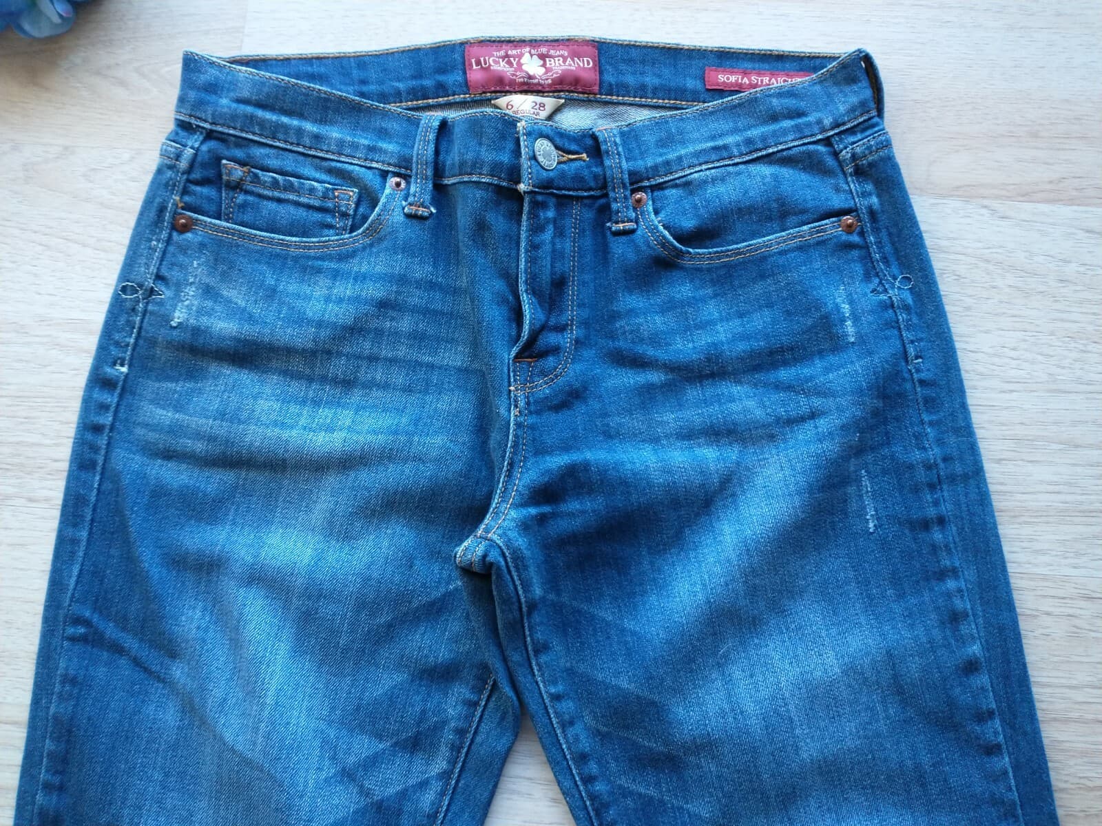 Lucky Brand Sofia Straight Women Jeans Cotton Blend Medium Wash Sz.6/28 - Thumbnail 4