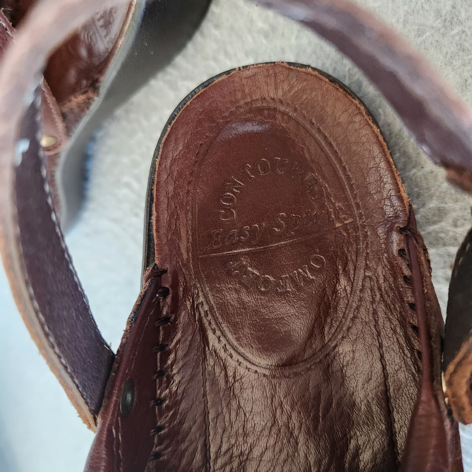EUC Easy Spirit Contoured Leather Mule Adjustable Sling-Back Brown Womens US7N - Thumbnail 10