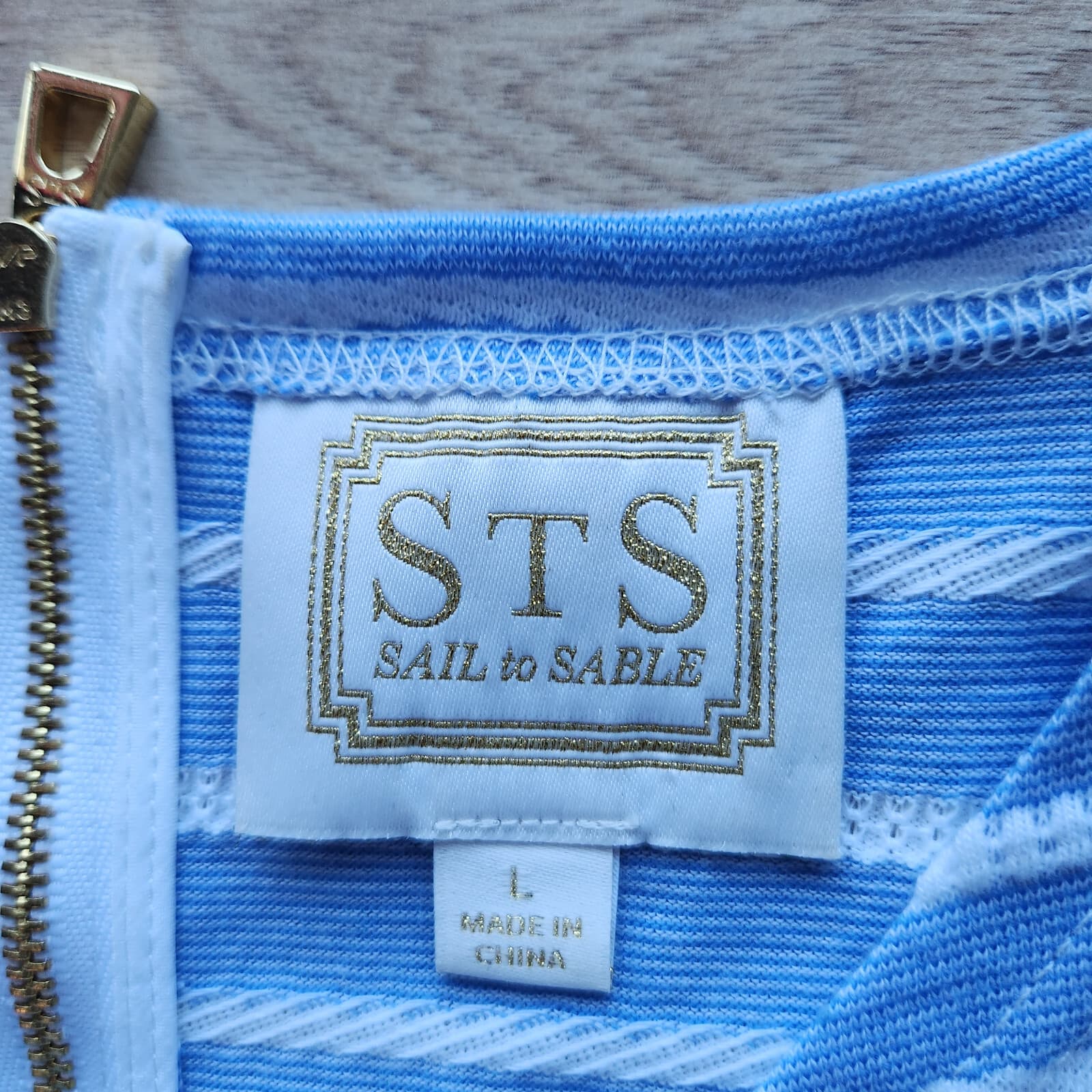 STS Sail to Sable Stripe Tunic Shift Dress Short Sleeve Blue White Women Sz.L - Thumbnail 7
