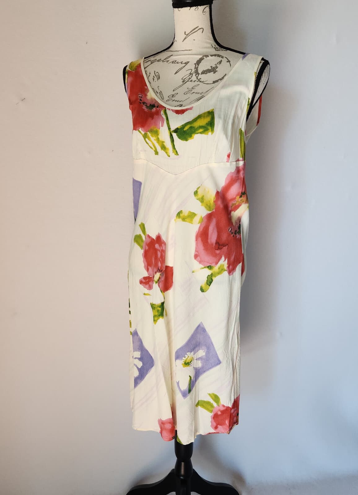Jams World x Hula Moon Window Flower Hawaiian Dress V-Neck Sleeveless Rayon Sz.L - Thumbnail 2