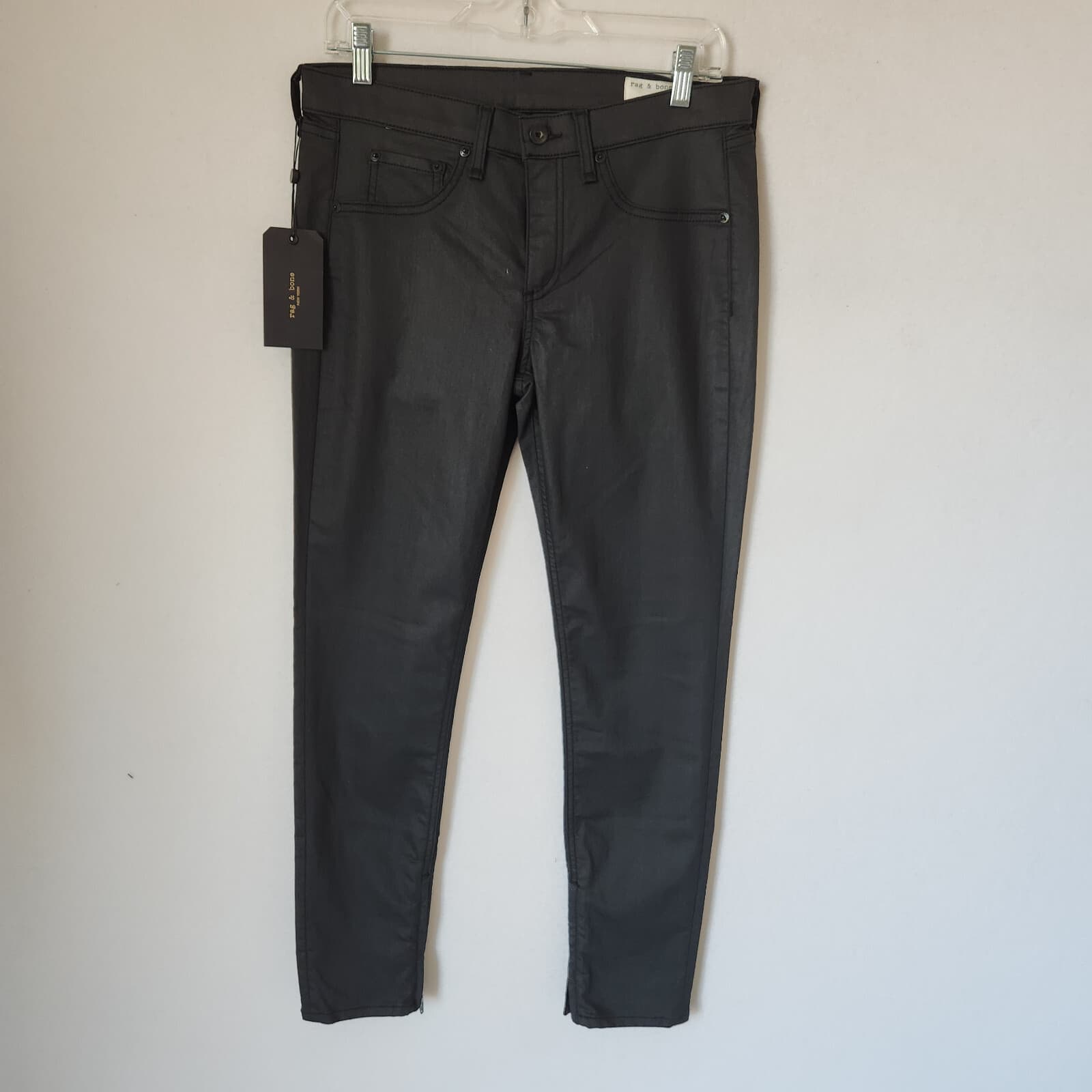 NWT Rag & Bone $187 Shoreditch Black Zip-Ankle Skinny Jeans High Rise Women's 31 - Thumbnail 2