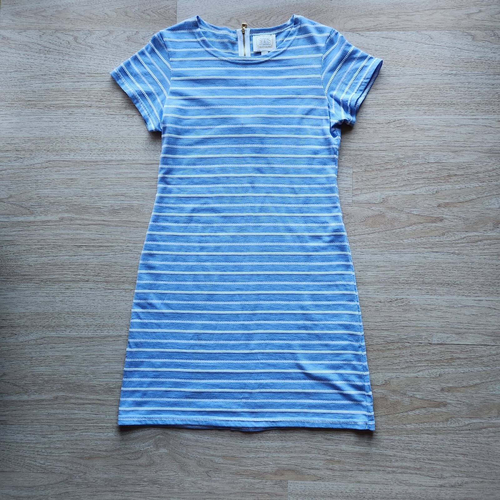 STS Sail to Sable Stripe Tunic Shift Dress Short Sleeve Blue White Women Sz.L - Thumbnail 3