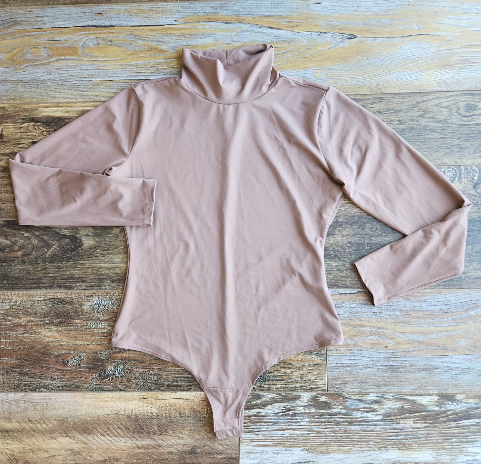 Spanx Suit Yourself Mock Neck Long Sleeve Bodysuit Snap Gusset Mauve Women's XL - Thumbnail 5