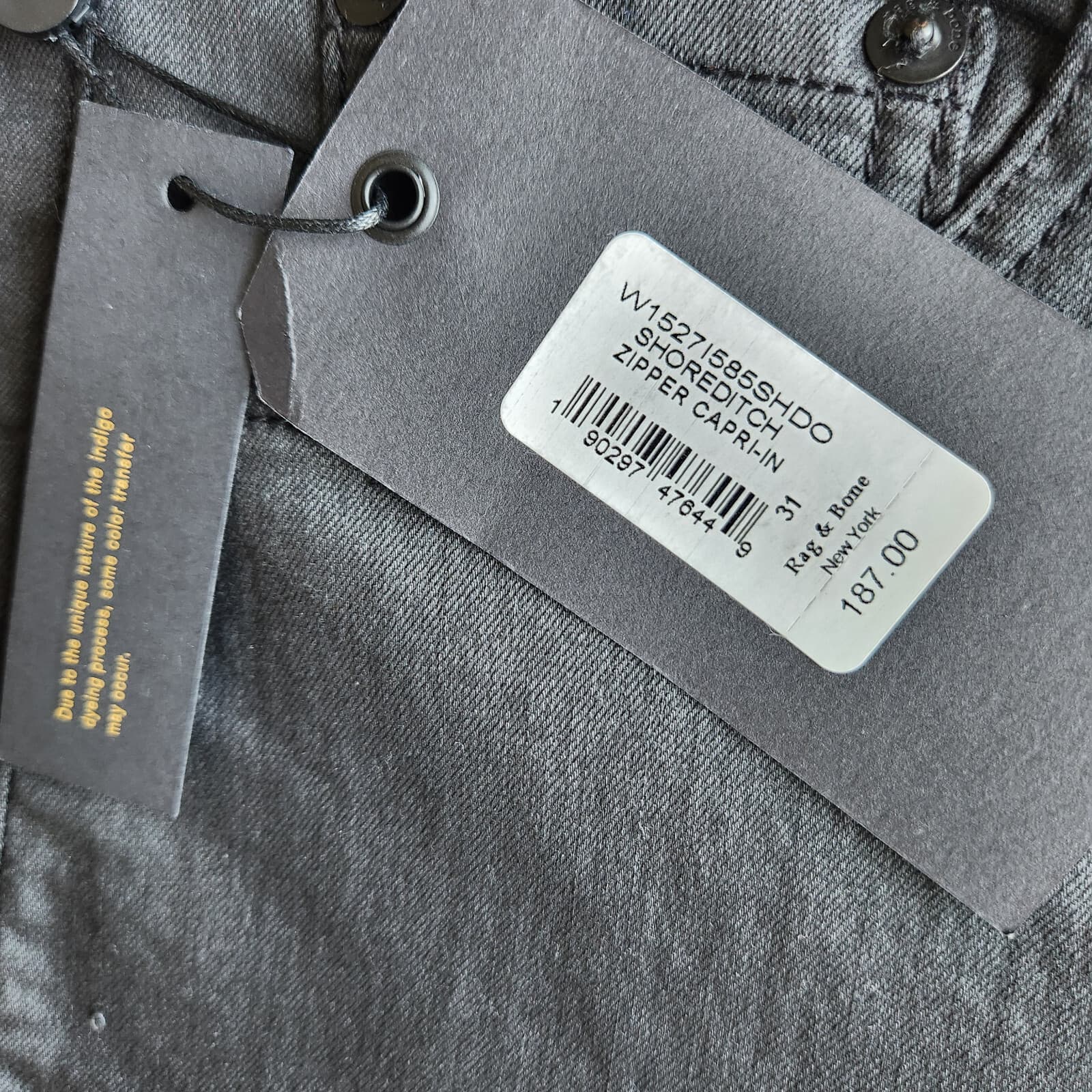 NWT Rag & Bone $187 Shoreditch Black Zip-Ankle Skinny Jeans High Rise Women's 31 - Thumbnail 8