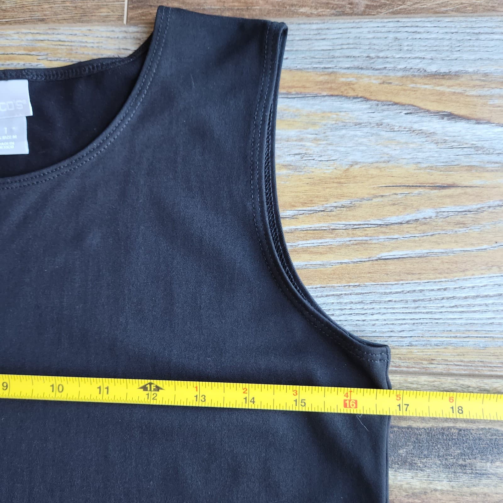 Chico's Microfiber Comfort Tank Top Sleeveless Scoop Neck Stretch Black Sz.M - Thumbnail 7