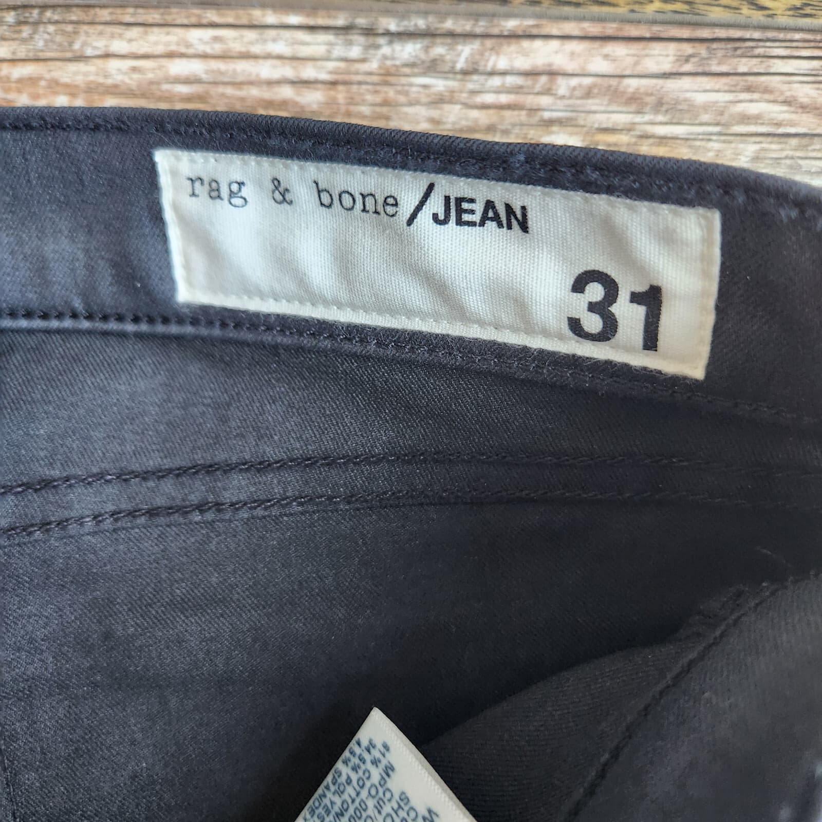 NWT Rag & Bone $187 Shoreditch Black Zip-Ankle Skinny Jeans High Rise Women's 31 - Thumbnail 7