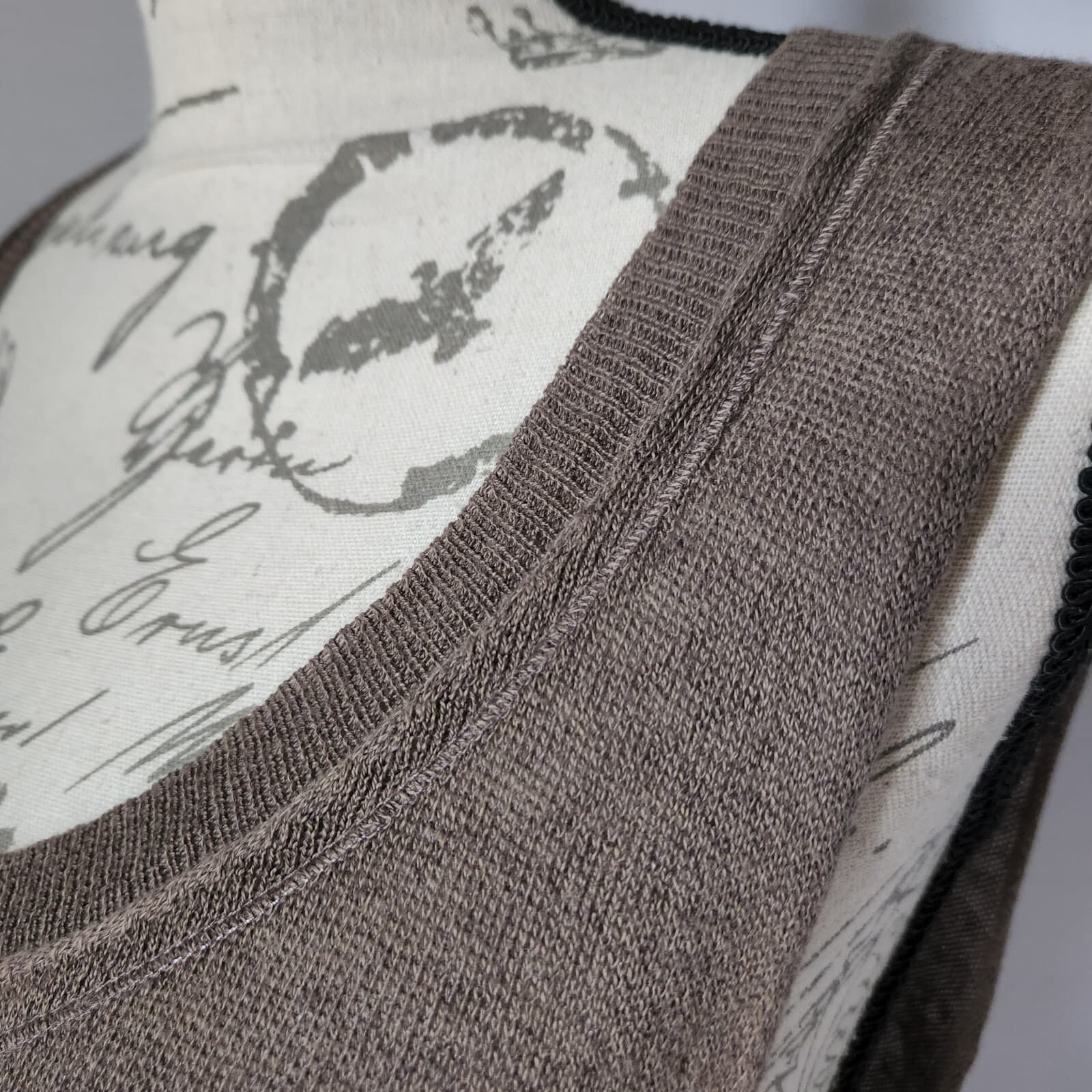 Bryn Walker Linen Cotton Blend Tunic Knit Top Sleeveless Scoopneck Brown Women M - Thumbnail 3