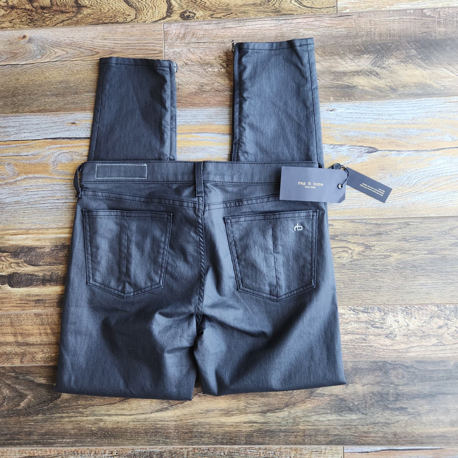 NWT Rag & Bone $187 Shoreditch Black Zip-Ankle Skinny Jeans High Rise Women's 31 - Thumbnail 6