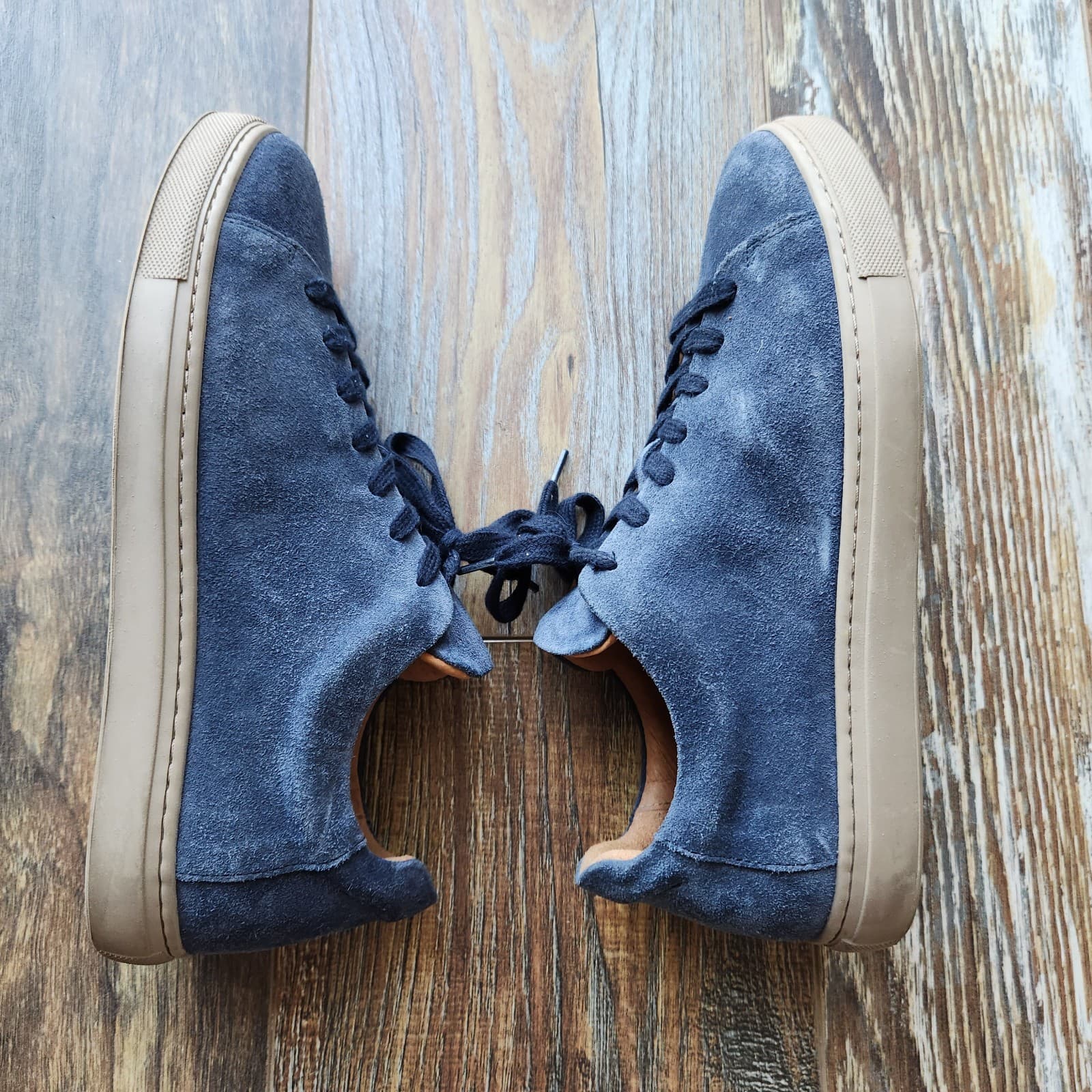 Selected Homme David Suede Low Top Trainer Sneakers Lace Up Blue Men's EU42 US9 - Thumbnail 3