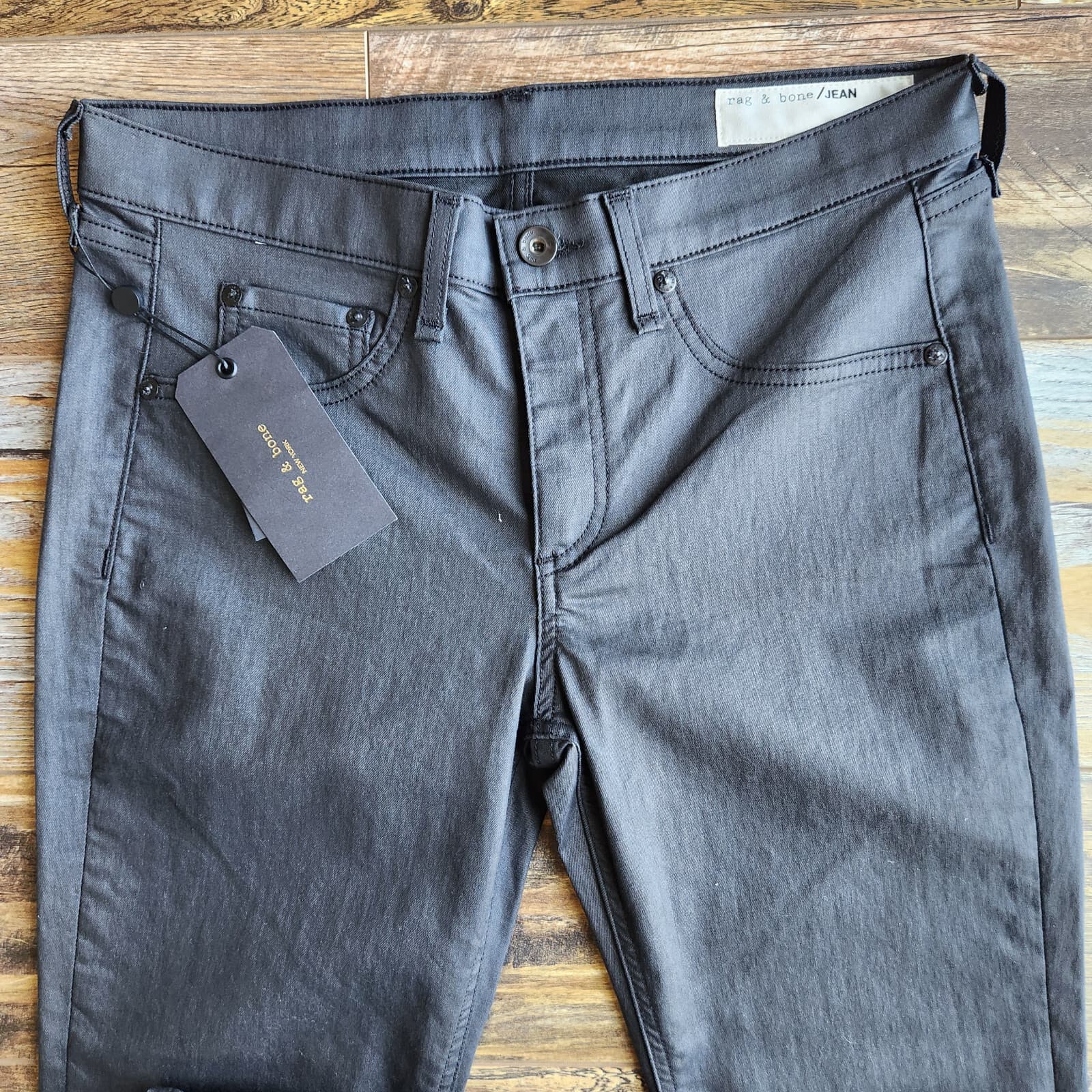 NWT Rag & Bone $187 Shoreditch Black Zip-Ankle Skinny Jeans High Rise Women's 31 - Thumbnail 3