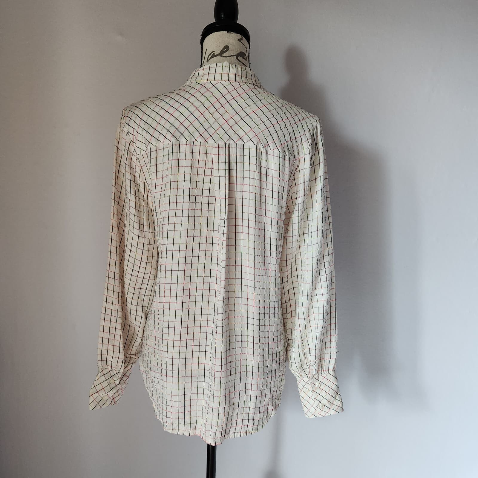 Scotch & Soda Maison Scotch Aloha Hula Check Tunic Shirt Button-Up White Women M - Thumbnail 4