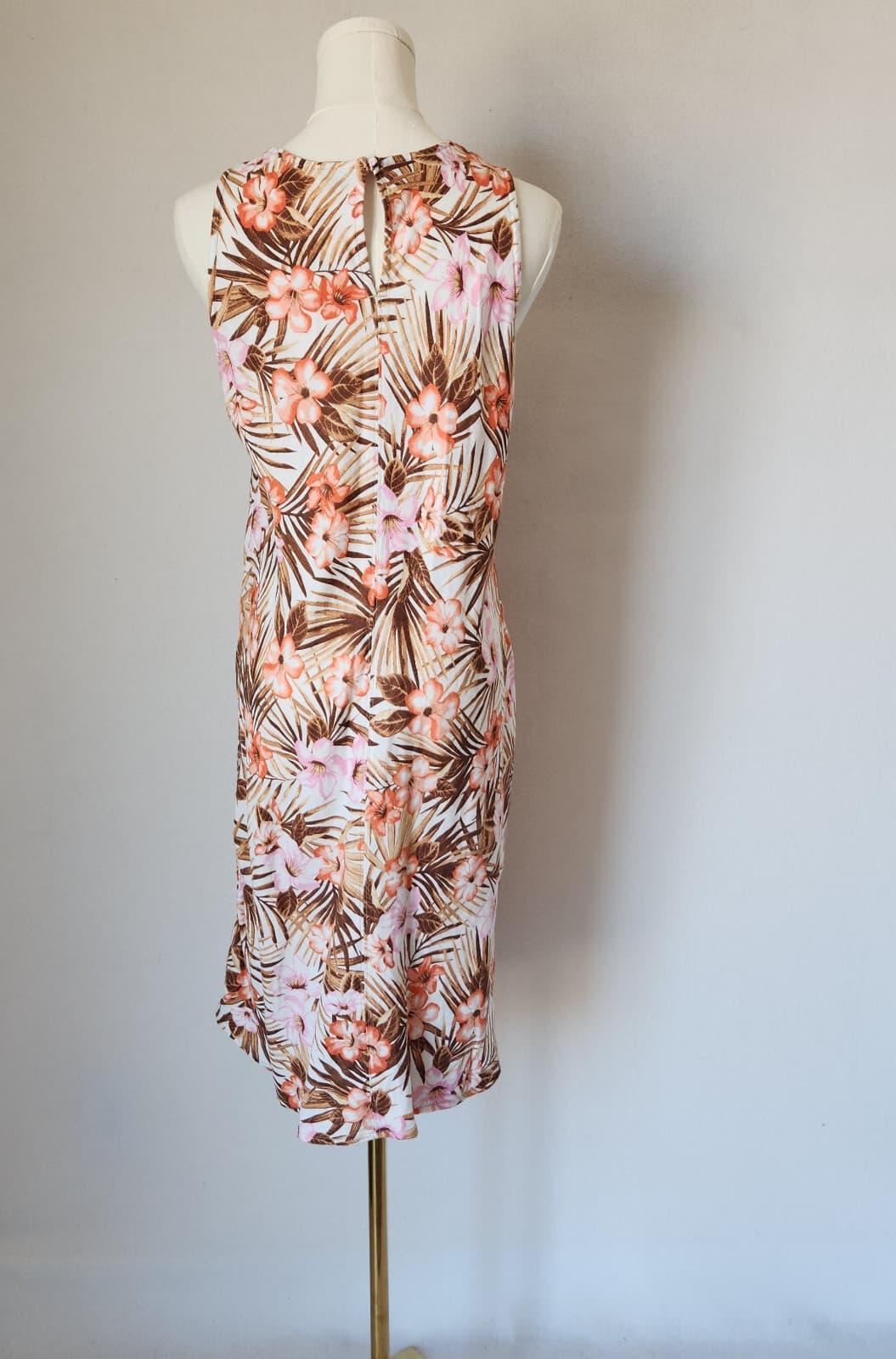 Lands' End Linen Tropical Floral Resort Dress Sleeveless Pocket Multicolor Sz.M - Thumbnail 6