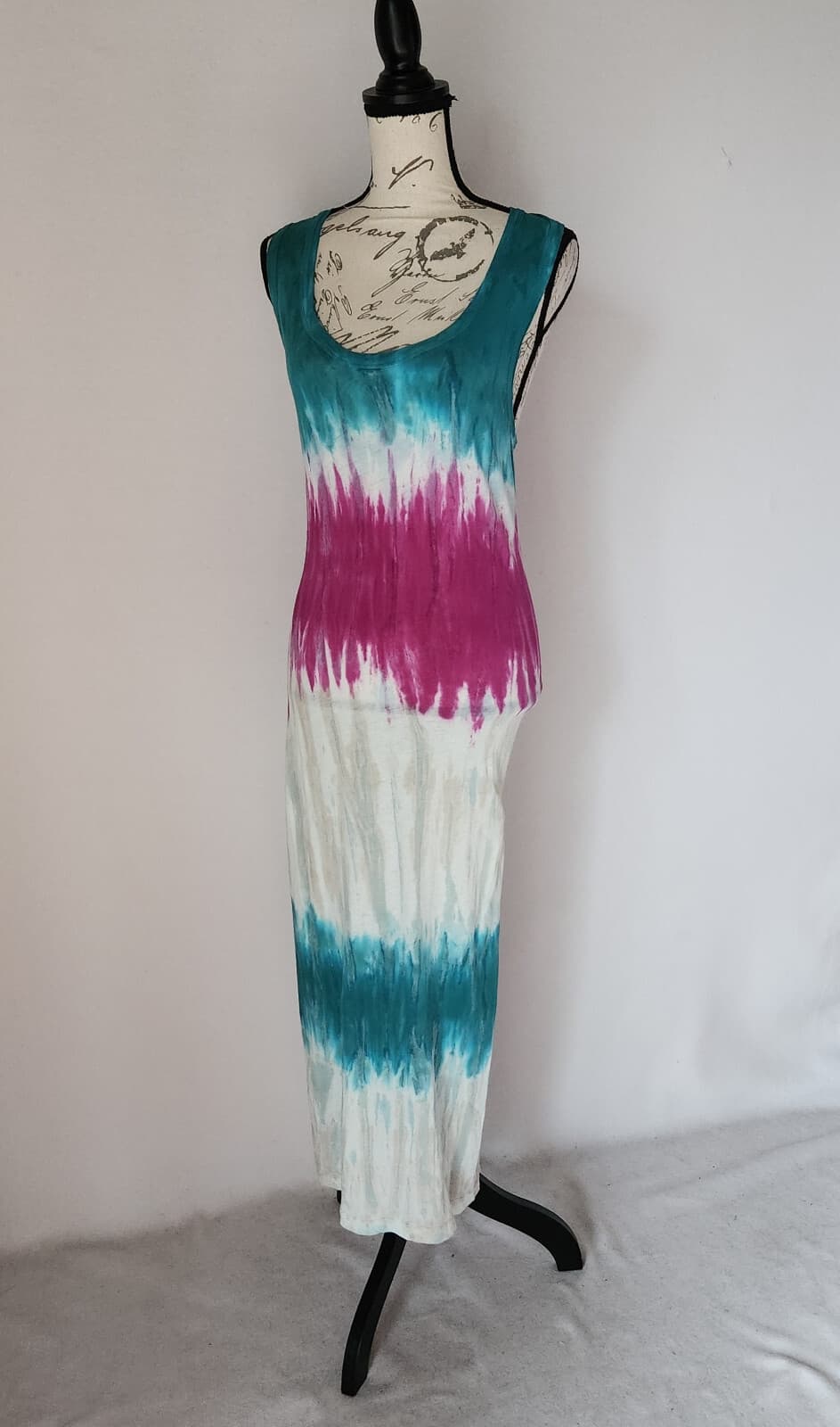 Young Fabulous & Broke Tie Dye Maxi Tank Dress Sleeveless Multicolor Cotton Sz.S - Thumbnail 3