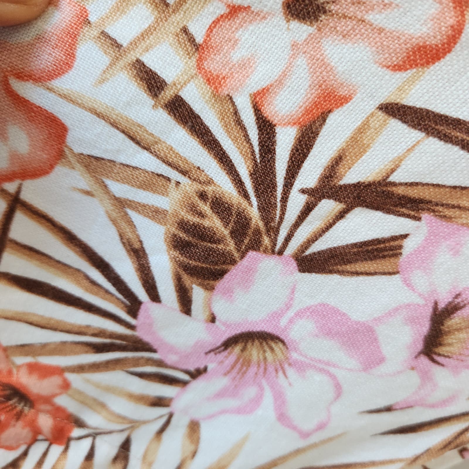 Lands' End Linen Tropical Floral Resort Dress Sleeveless Pocket Multicolor Sz.M - Thumbnail 5
