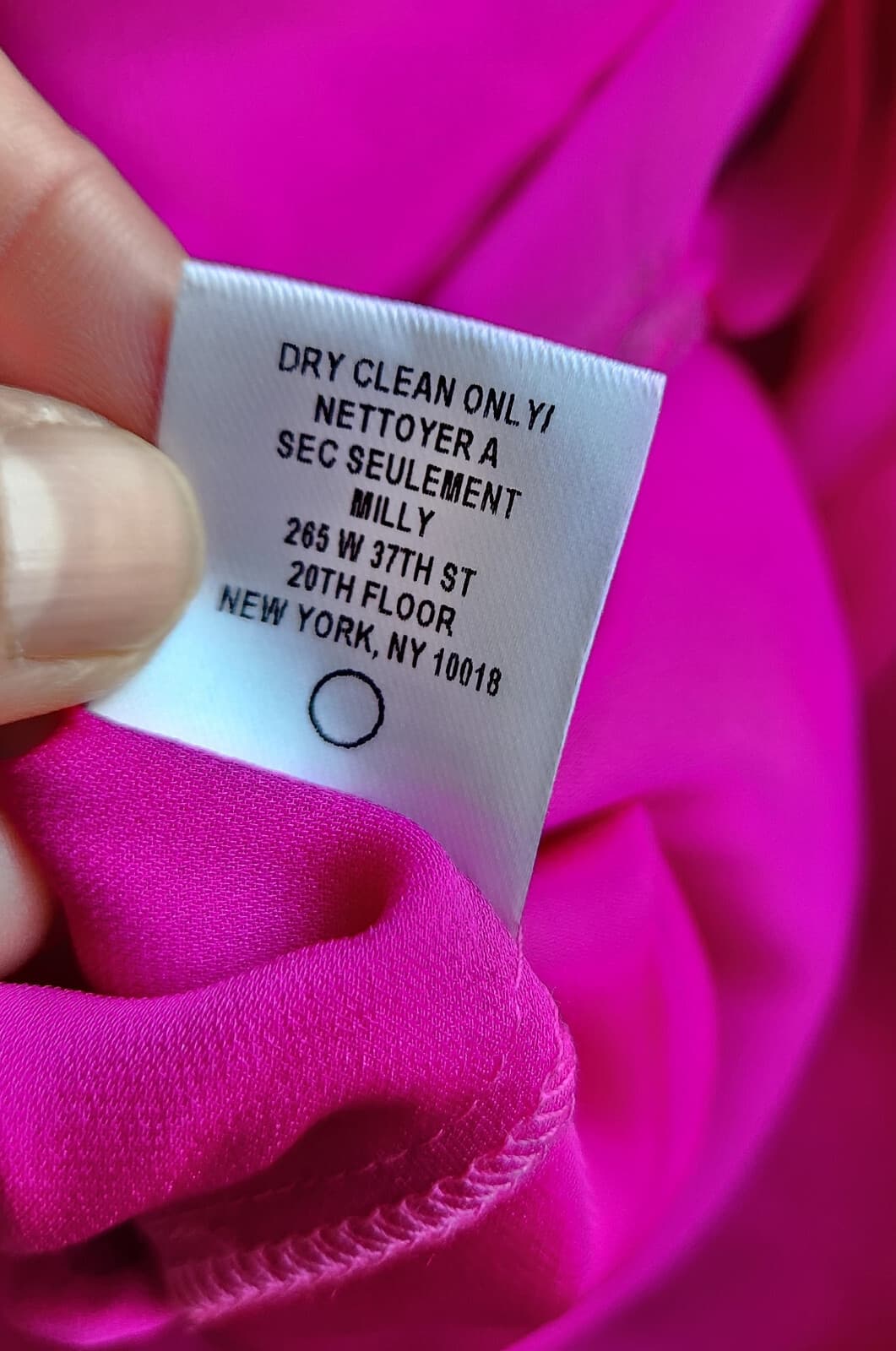 NWT MILLY Chiara Silk Shift Dress Asymmetric Tie-Hem Sleeveless Pink Magen Sz.6 - Thumbnail 12