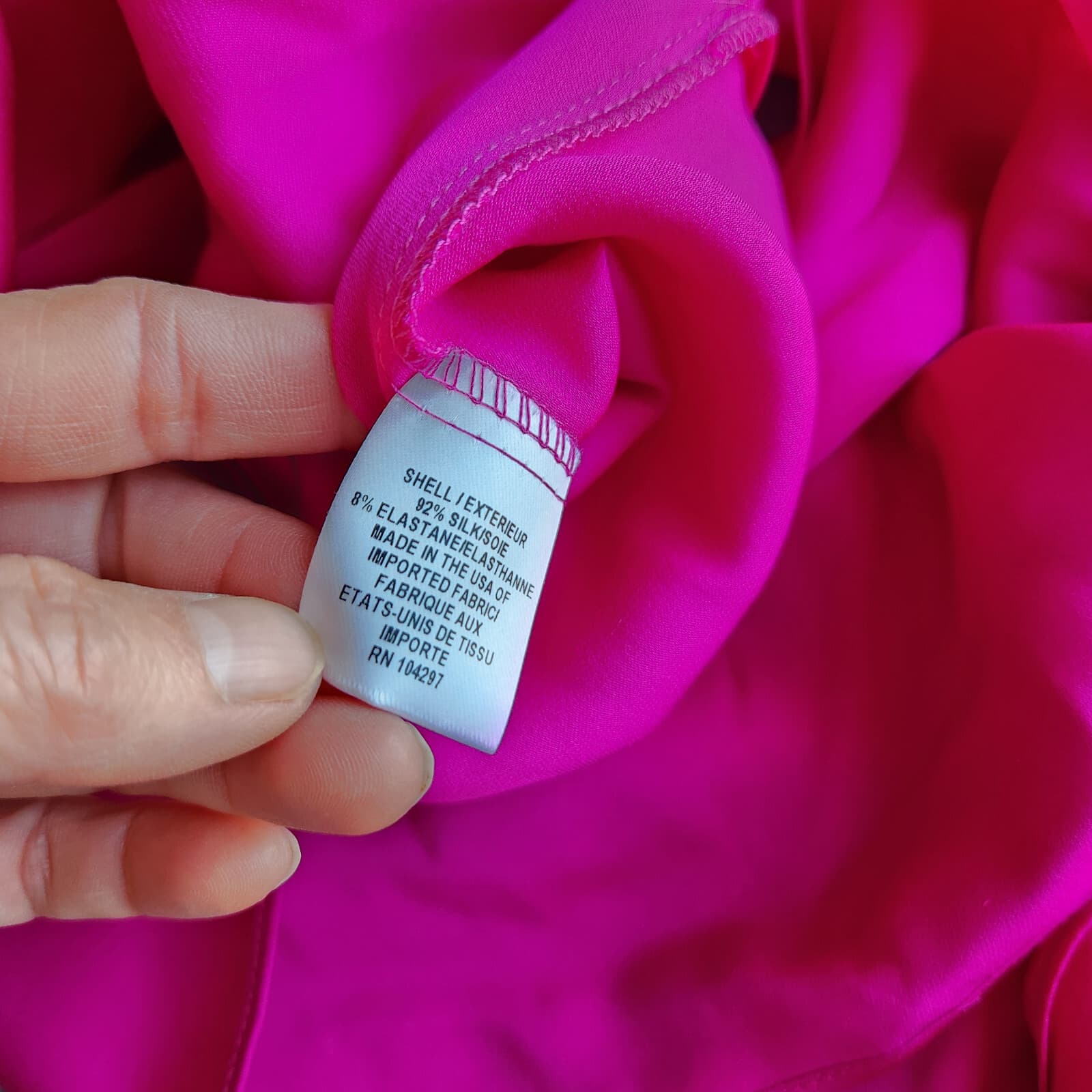 NWT MILLY Chiara Silk Shift Dress Asymmetric Tie-Hem Sleeveless Pink Magen Sz.6 - Thumbnail 11