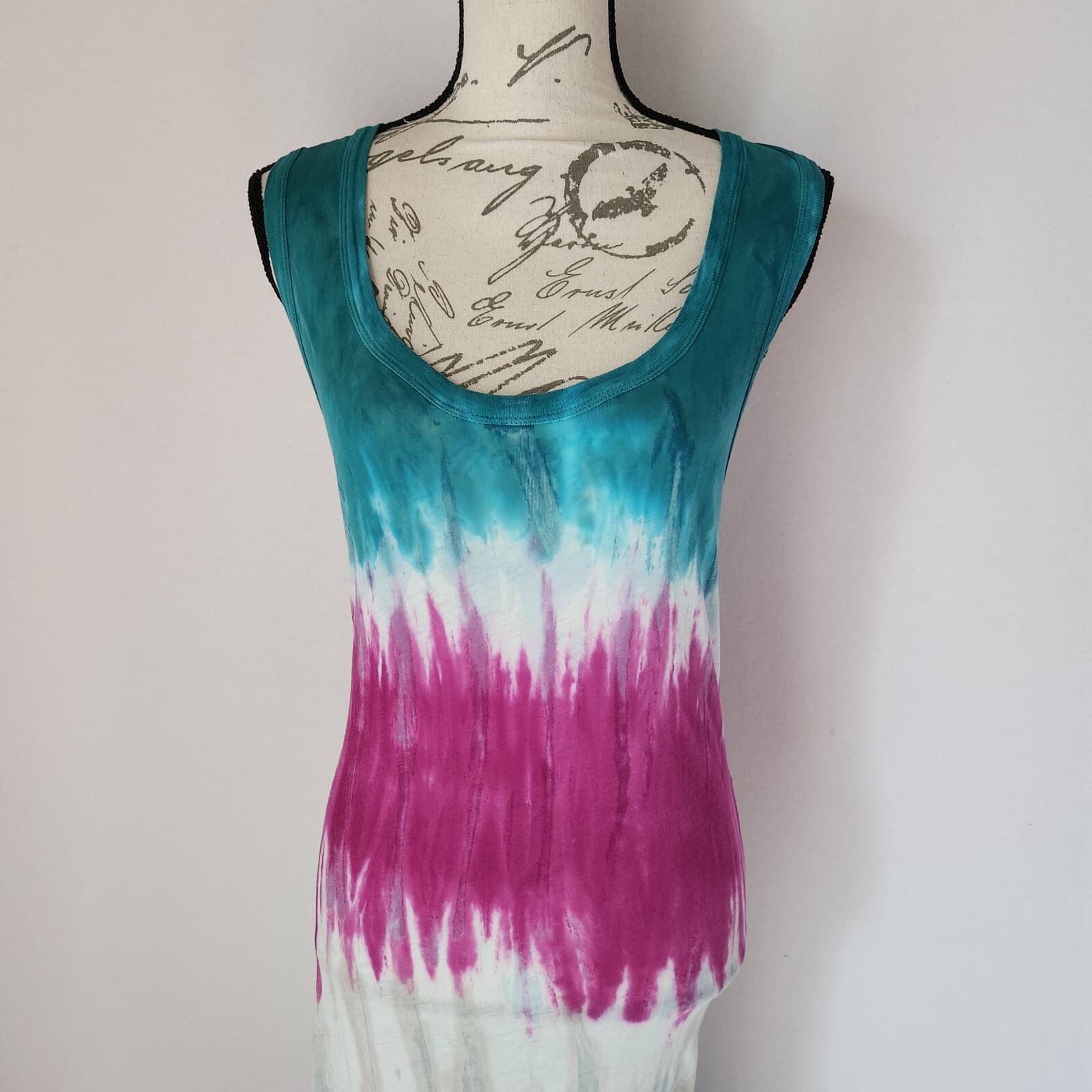 Young Fabulous & Broke Tie Dye Maxi Tank Dress Sleeveless Multicolor Cotton Sz.S - Thumbnail 2