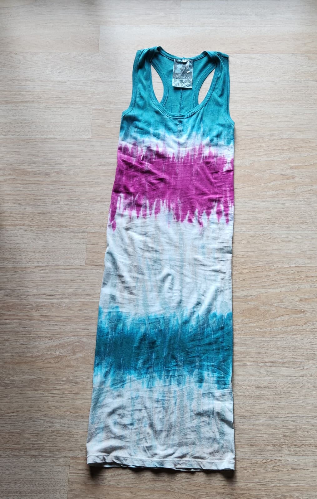 Young Fabulous & Broke Tie Dye Maxi Tank Dress Sleeveless Multicolor Cotton Sz.S - Thumbnail 6