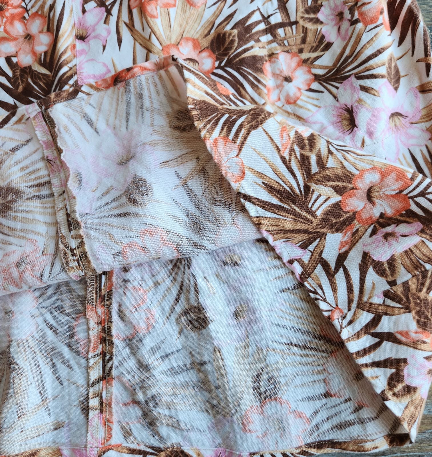 Lands' End Linen Tropical Floral Resort Dress Sleeveless Pocket Multicolor Sz.M - Thumbnail 8