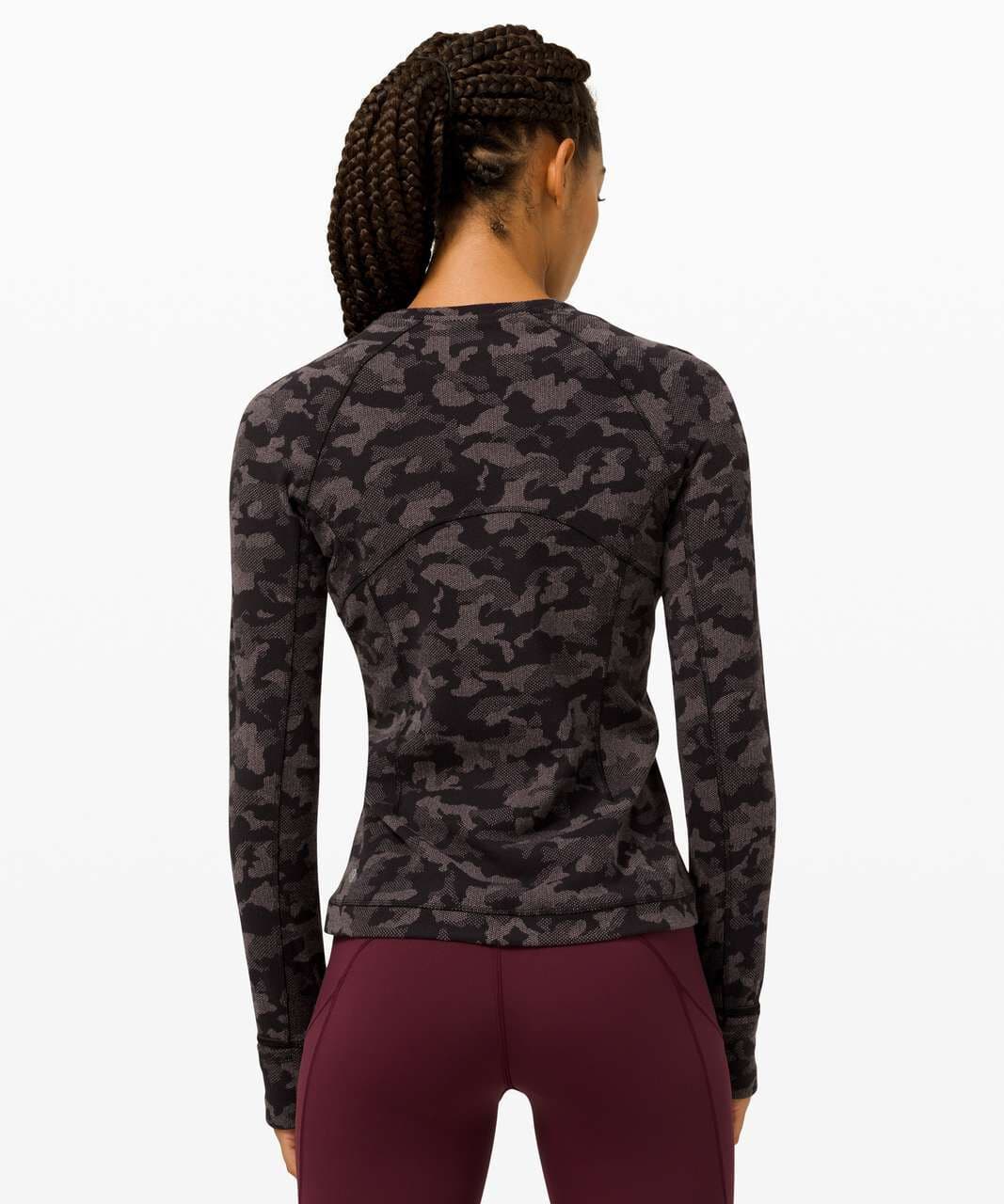Lululemon Runderful Long Sleeve Heritage Camo Jacquard Black Lunar Rock Womens 4 - Thumbnail 11