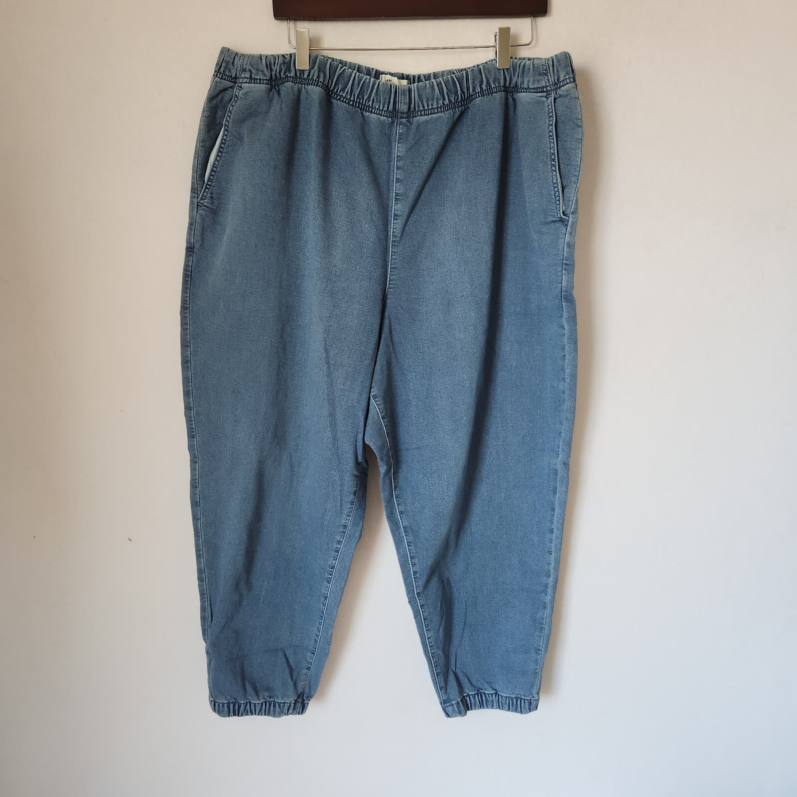 NWT Madewell Sweatpant Jogger Jeans Slouchy Relaxed Elastic Waist Blue Women XXL - Thumbnail 3