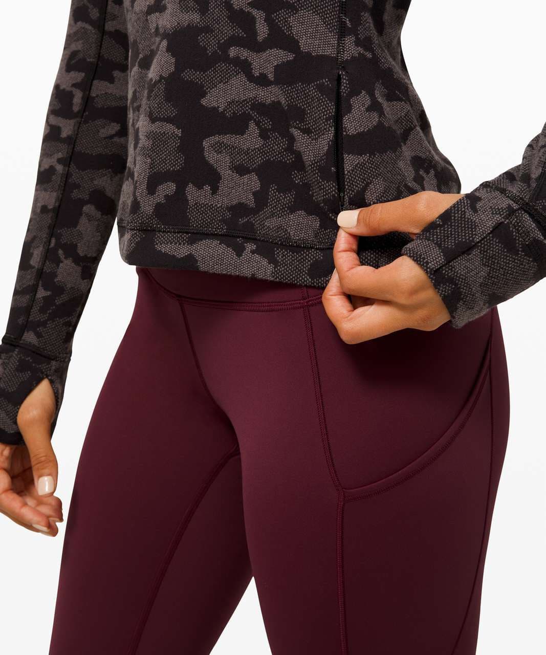 Lululemon Runderful Long Sleeve Heritage Camo Jacquard Black Lunar Rock Womens 4 - Thumbnail 4