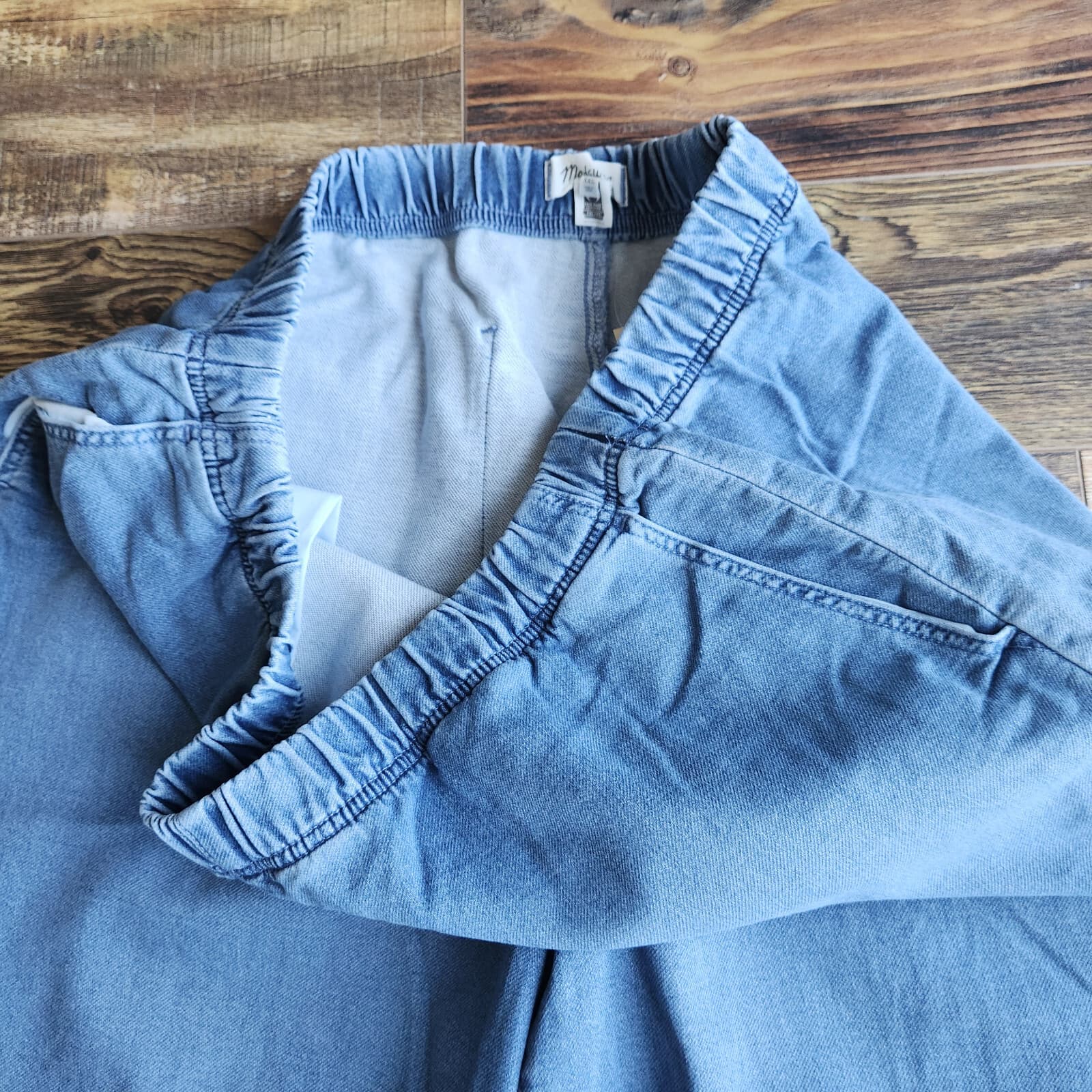 NWT Madewell Sweatpant Jogger Jeans Slouchy Relaxed Elastic Waist Blue Women XXL - Thumbnail 6