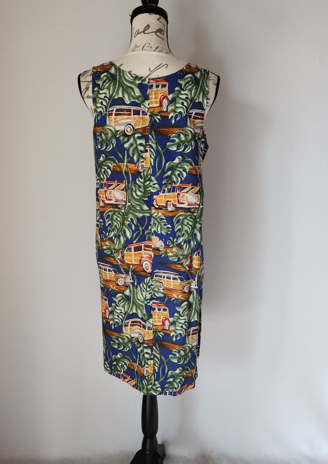 Malia Nicole Holiday Tropical Hawaii Shift Dress Sleeveless Cotton Blend Sz.L - Thumbnail 5