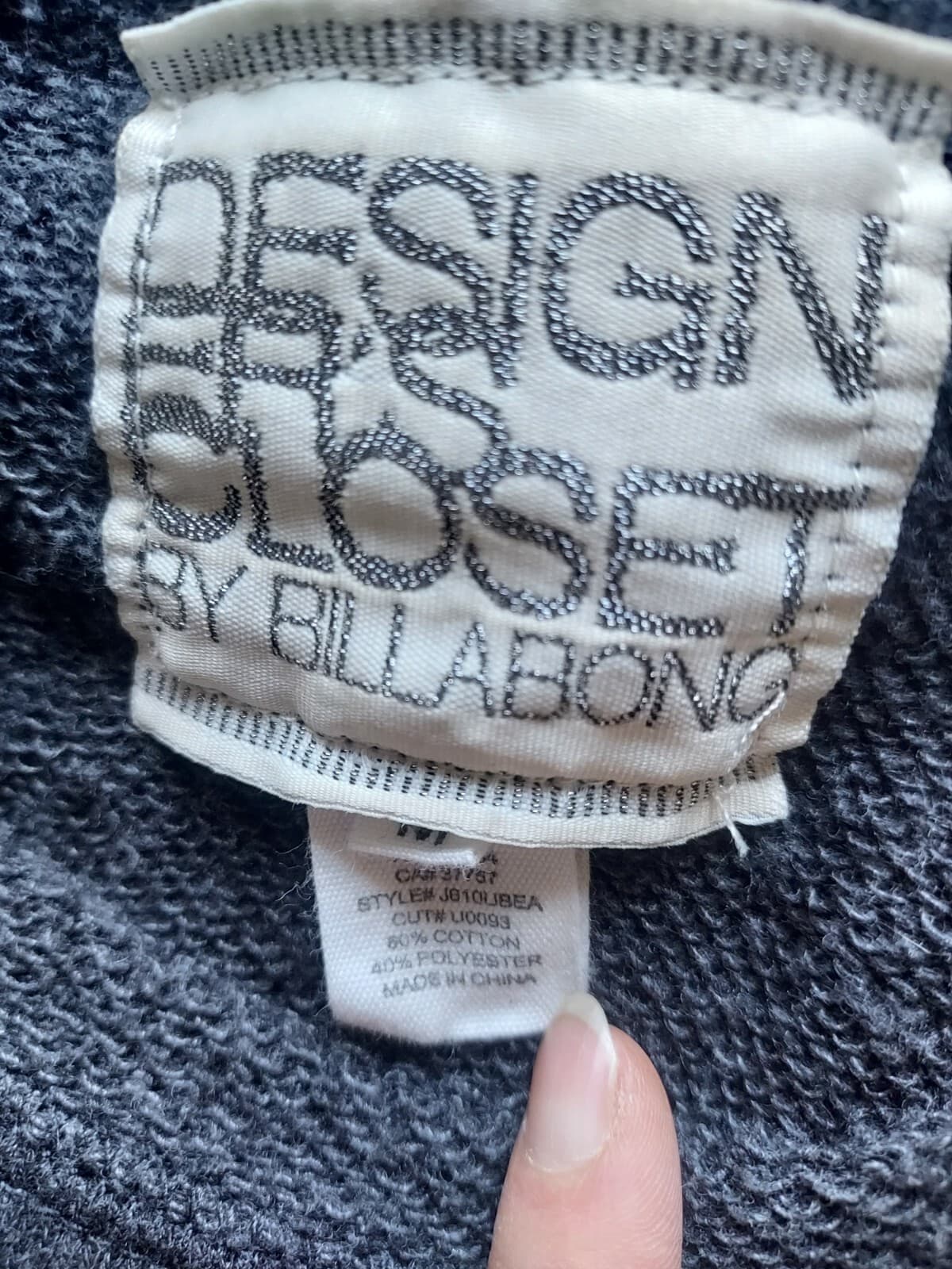 Billabong Designer's Closet Bird Terry Knit Top 3/4 Sleeve Black Grey Women M - Thumbnail 8