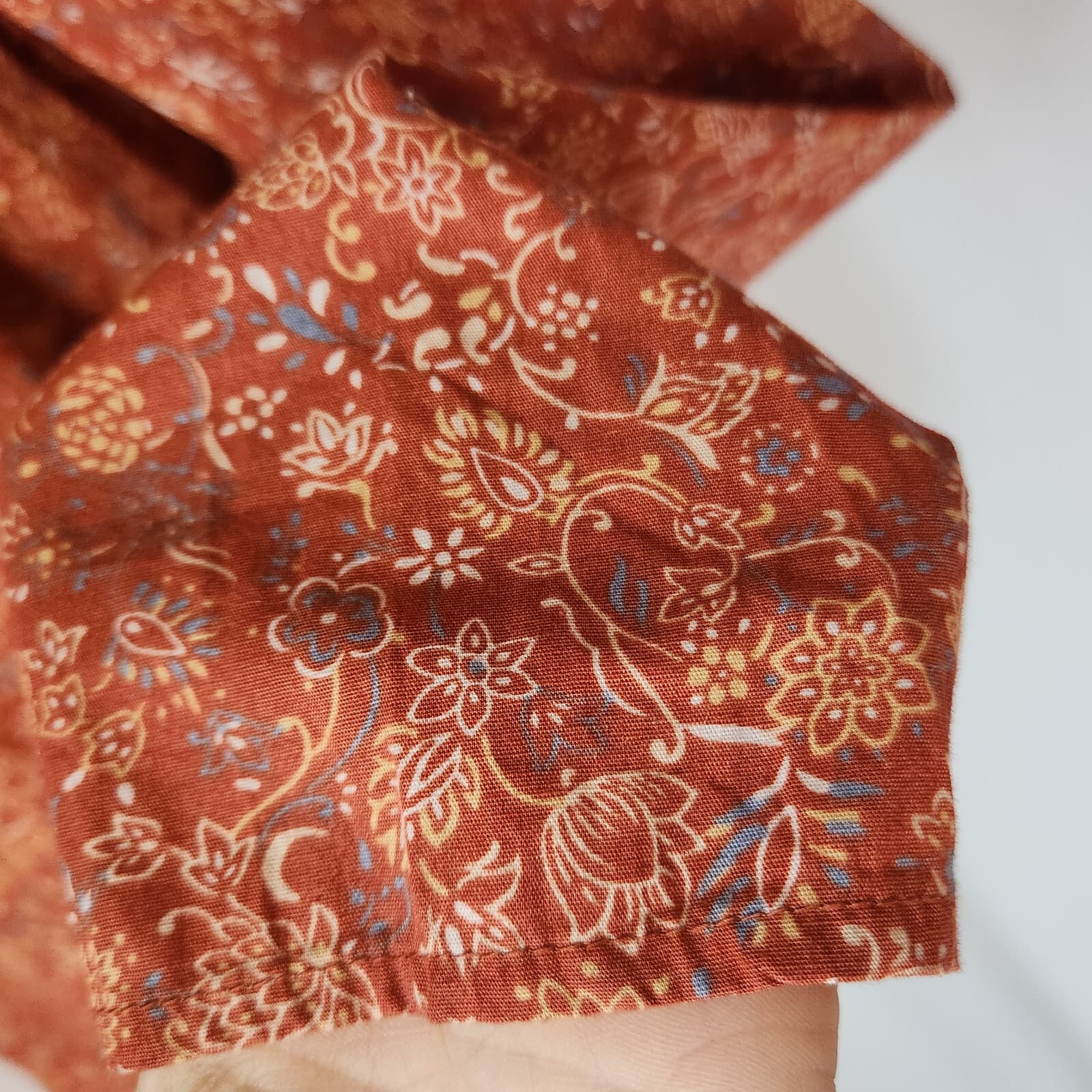 House of Harlow 1960 Nicole Richie Josepha Floral Blouse Long Sleeve Rust Sz.M - Thumbnail 5