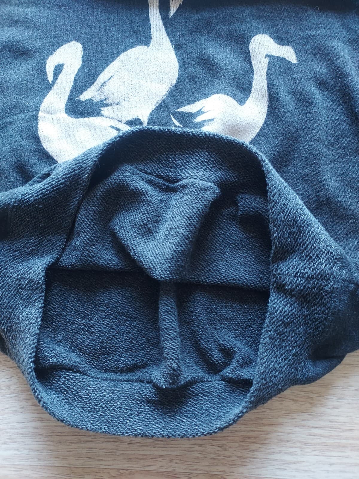 Billabong Designer's Closet Bird Terry Knit Top 3/4 Sleeve Black Grey Women M - Thumbnail 9