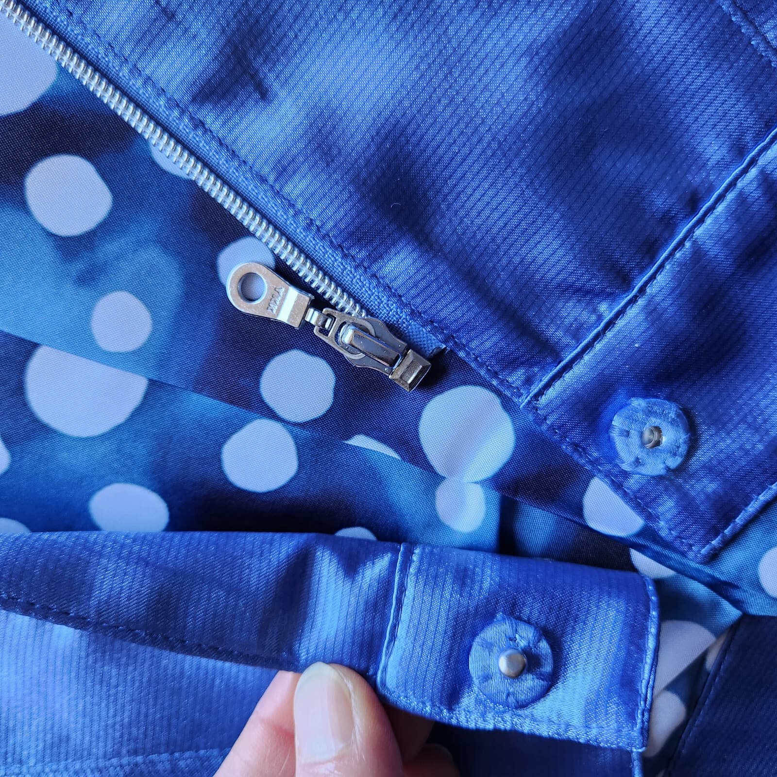 NWoT J. Peterman Satin Bomber Jacket Zip-Up Pocket Lined Blue Women's 10 - Thumbnail 8